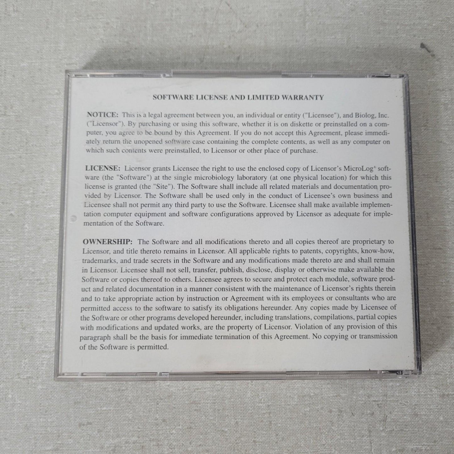 Biolog 650038 DP Database 6.p2 WE Program CD w/ Authorization Floppy Disk