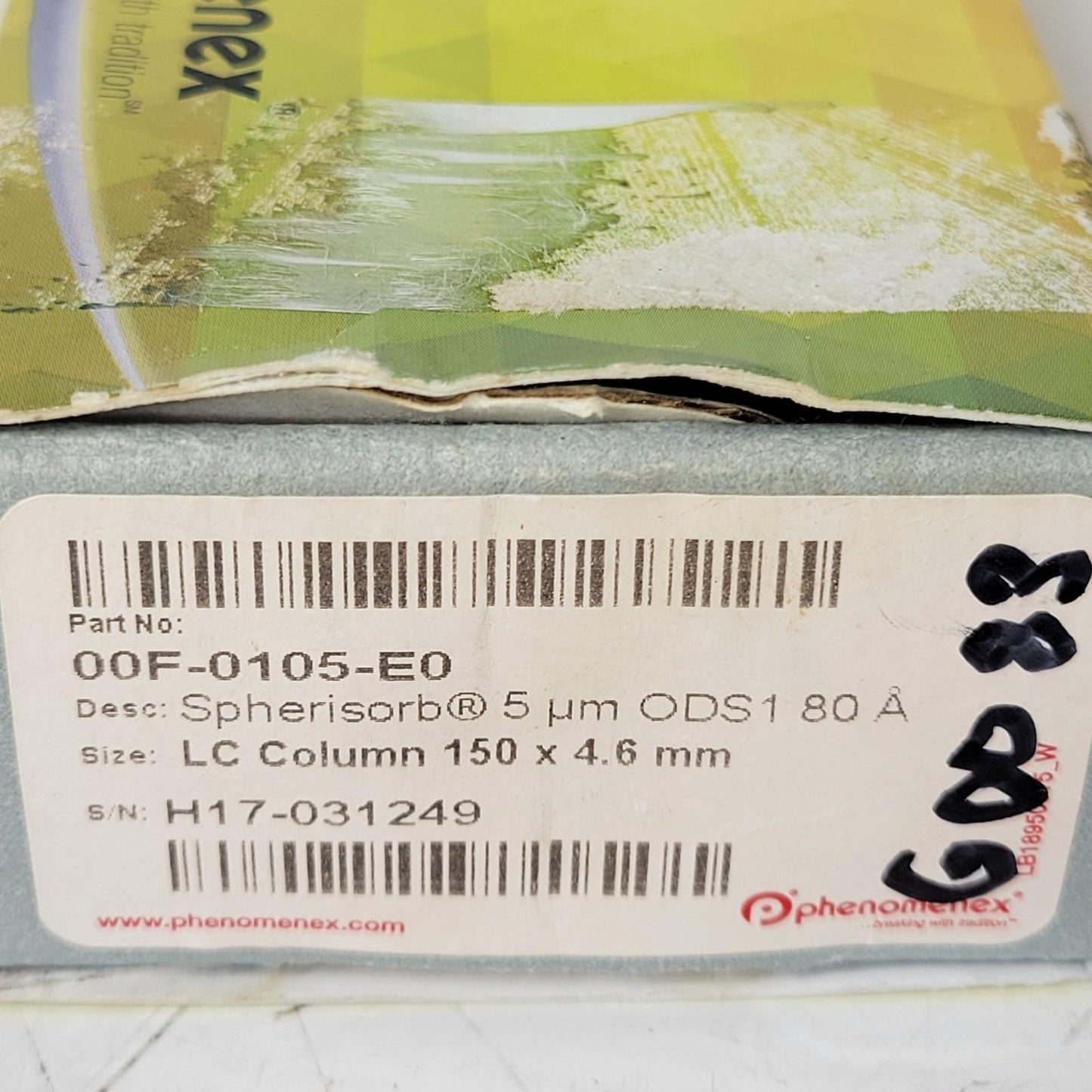 Phenomenex 00F-0105-E0 Spherisorb 5um ODS1 80A 150x4.6 mm LC Column