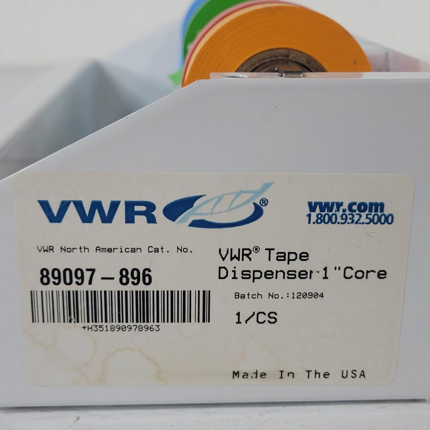 VWR 89097-896 Multiple Roll Tape Dispenser 1" Core With Tape Metal Sheet