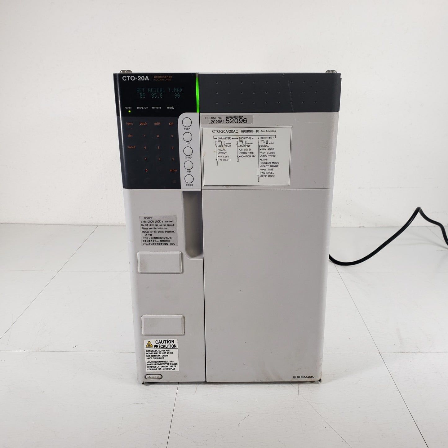 TESTED Shimadzu CTO-20A Prominence Column Oven 228-45009-32 HPLC Forced Air
