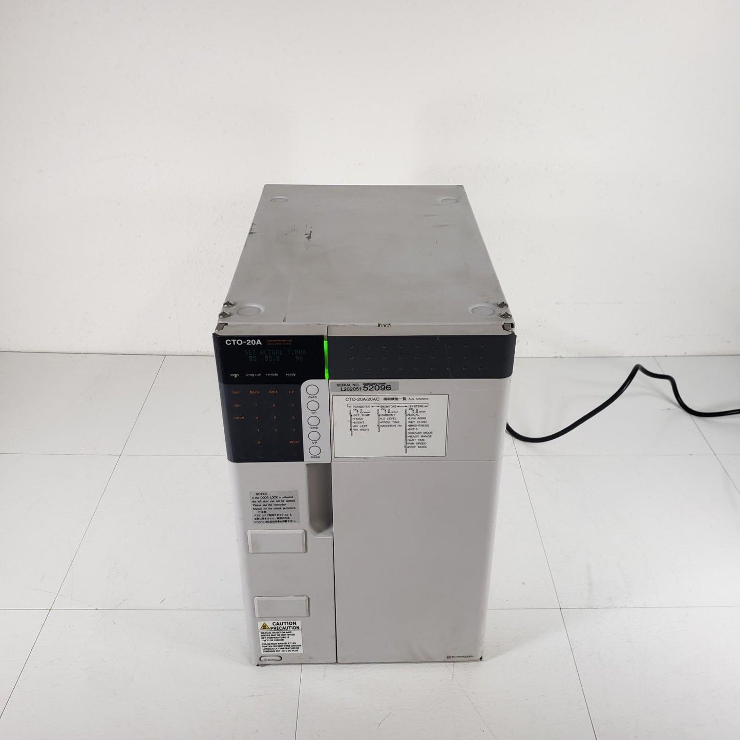 TESTED Shimadzu CTO-20A Prominence Column Oven 228-45009-32 HPLC Forced Air