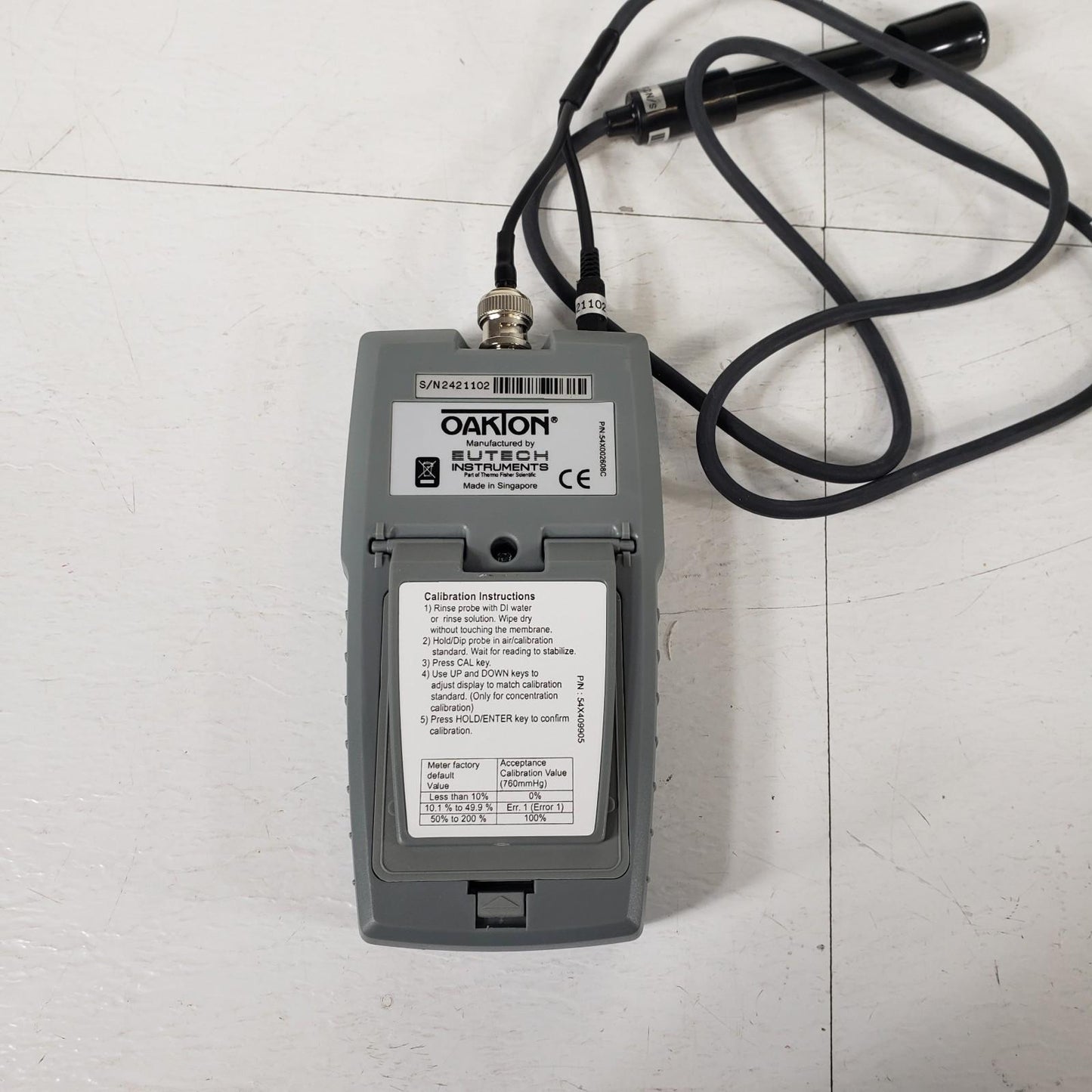 Thermo Eutech Oakton DO 6+ Dissolved Oxygen/Temp 54X002608C Portable Meter Kit
