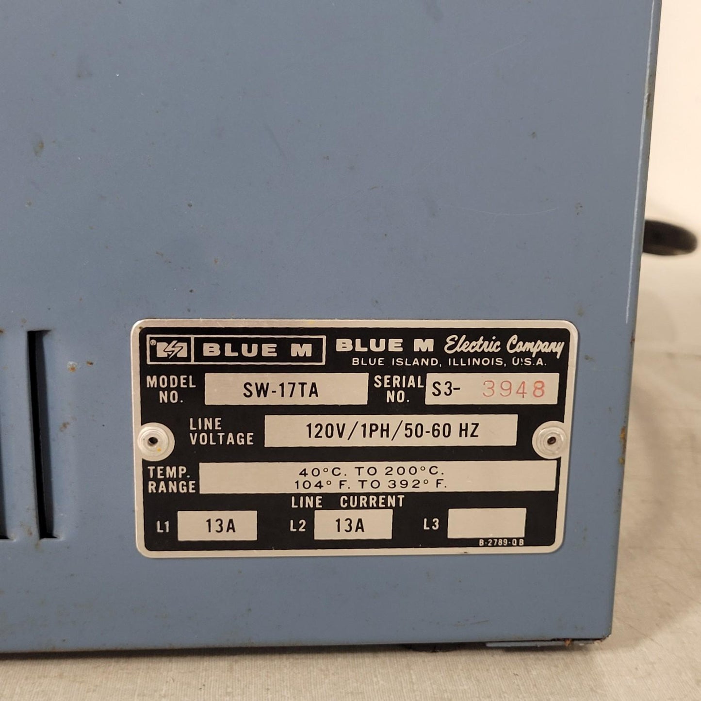 TESTED Blue M SW-17TA Single-Wall Transite Oven 40°C to 200°C Temp