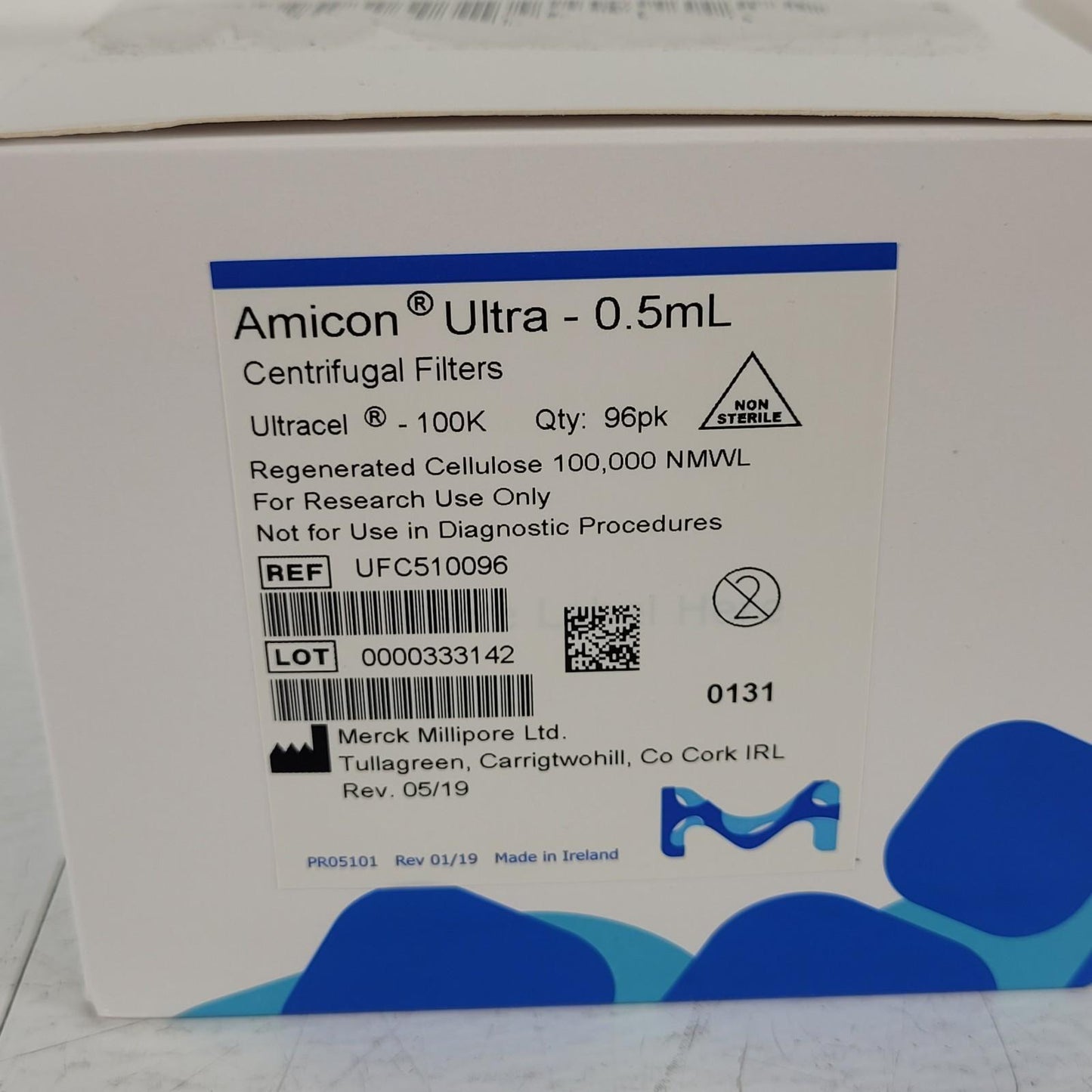 96 Pack Millipore Amicon Ultra UFC510096 0.5mL Centrifugal Filters Ultracel 100K