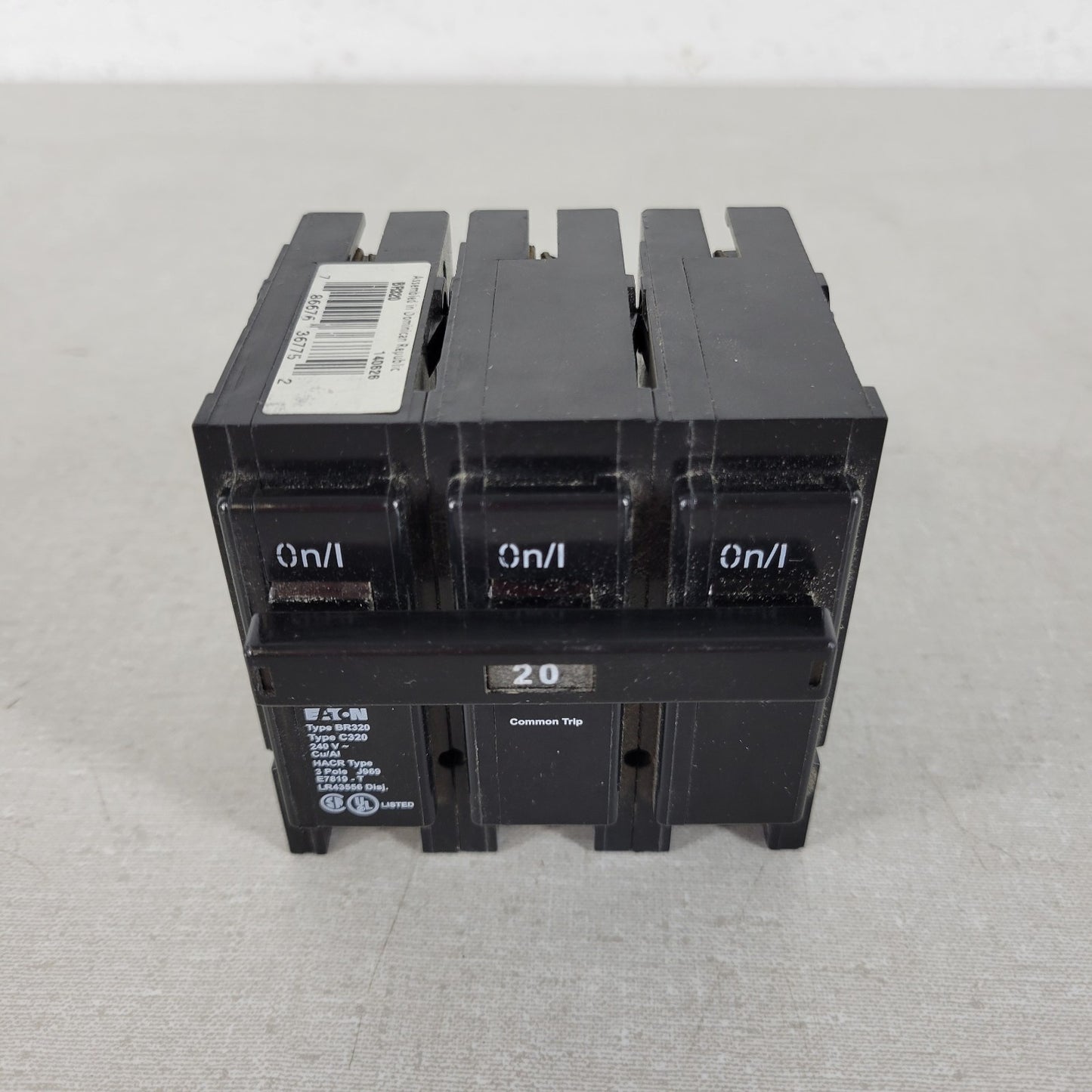 EATON BR320 C320 HACR Type Breaker Switch 240V Cu/Al 3 Pole