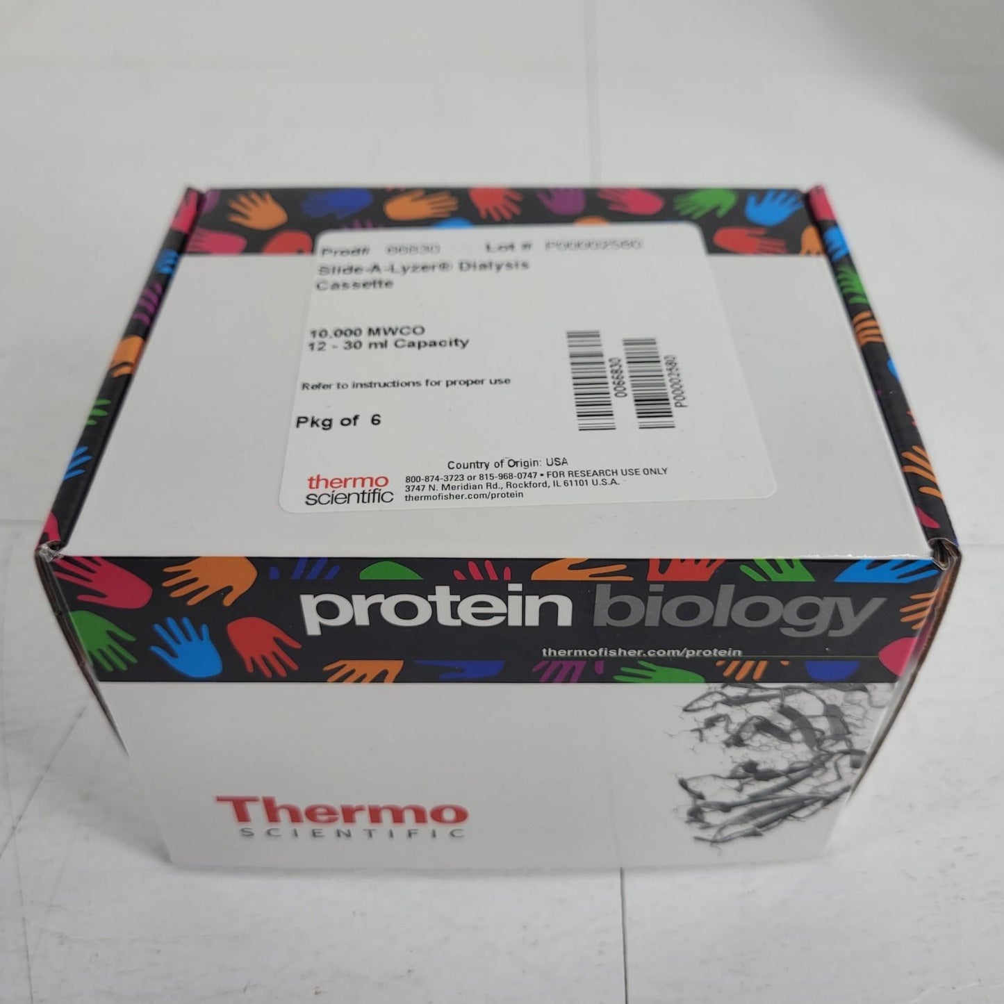 Thermo Fisher 66830 Slide-A-Lyzer Dialysis Cassette 10,000 MWCO 12-30 ml 6/pkg