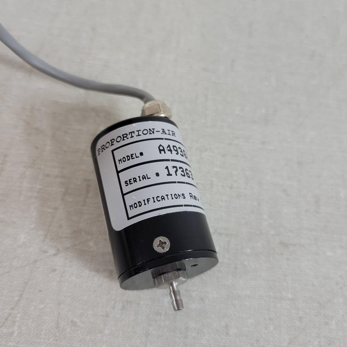 Proportion Air A49368 Rev CB High Pressure Transducer 4 Pin Connector 1/8" Hose