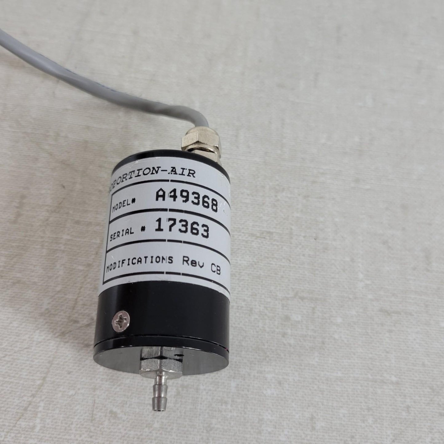 Proportion Air A49368 Rev CB High Pressure Transducer 4 Pin Connector 1/8" Hose