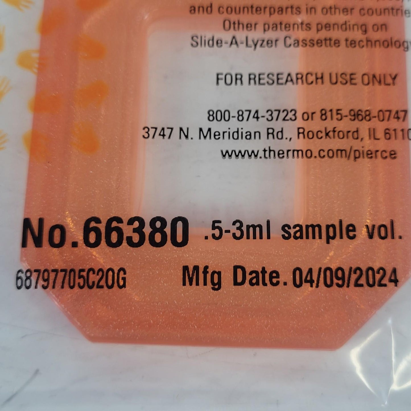 Thermo 66380 Slide-A-Lyzer Dialysis Cassette Extra Strength 10K MWCO 0.5-3ml