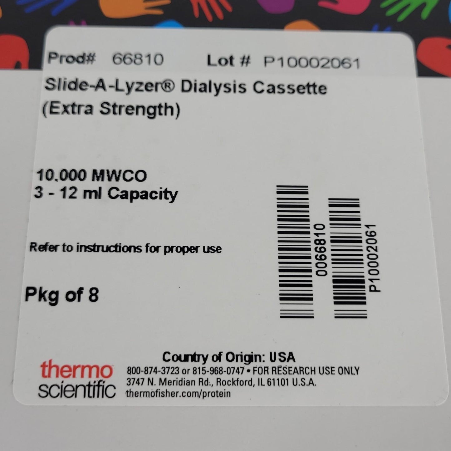 5 ct Thermo 66810 Slide-A-Lyzer Dialysis Cassette Extra Strength 10K MWCO 3-12ml