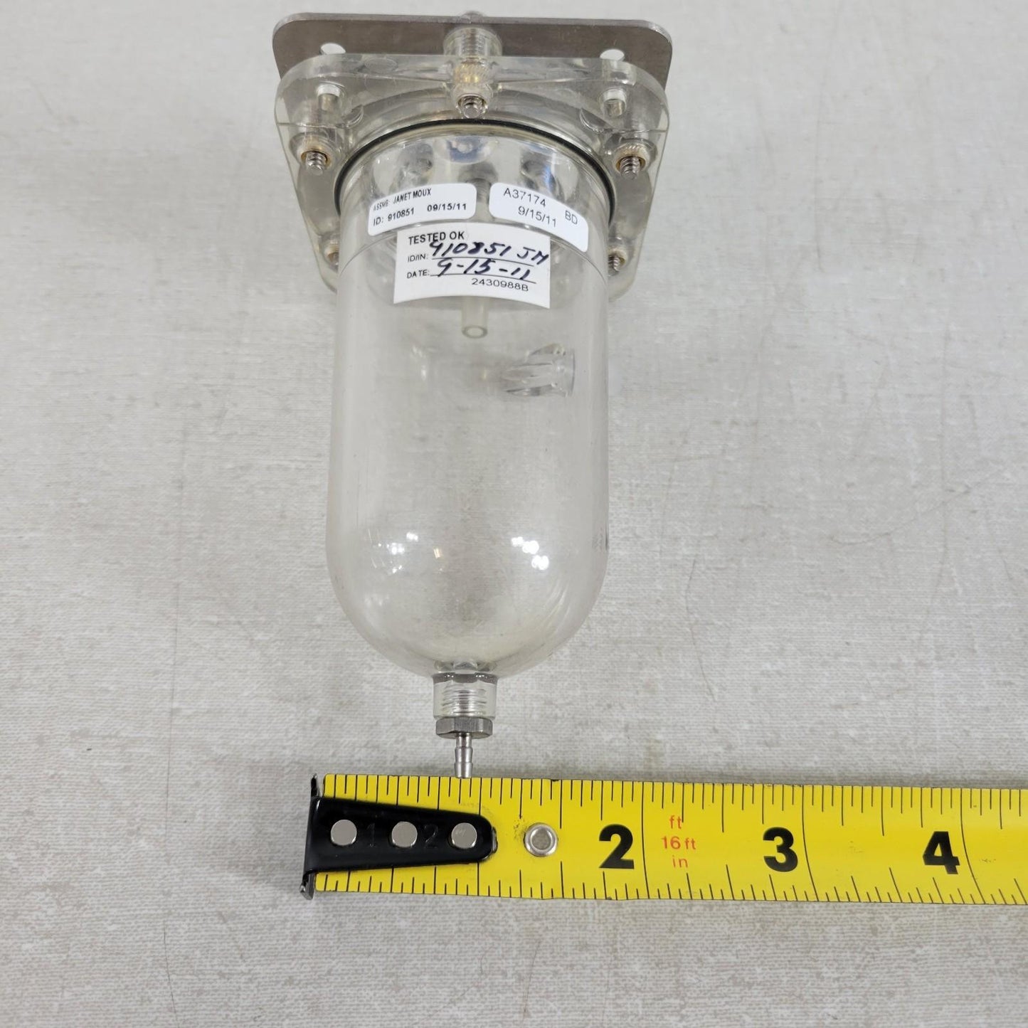 Beckman Coulter Pressure Chamber Bowl A37174 Used Clean Multi Port Hose Fittings