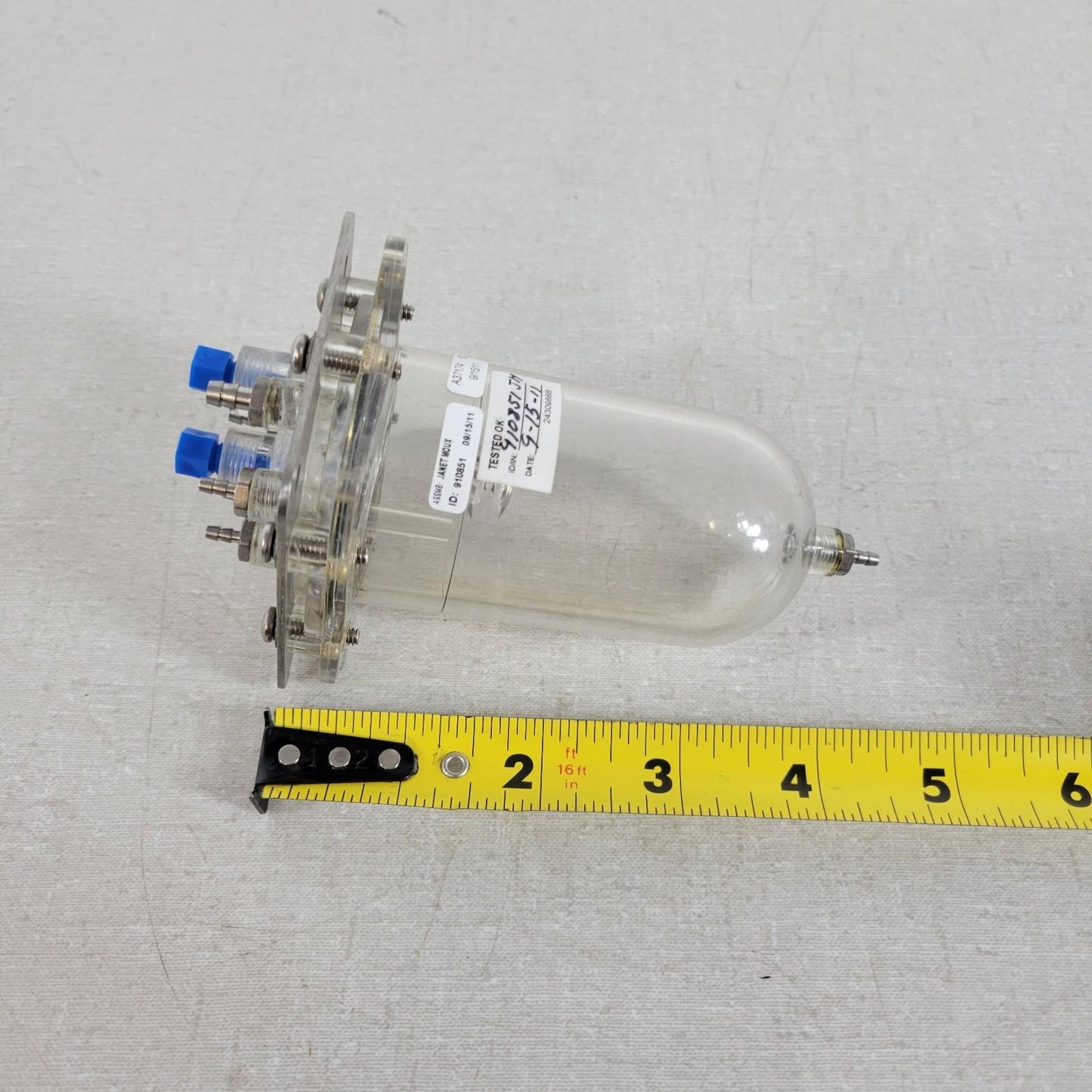 Beckman Coulter Pressure Chamber Bowl A37174 Used Clean Multi Port Hose Fittings