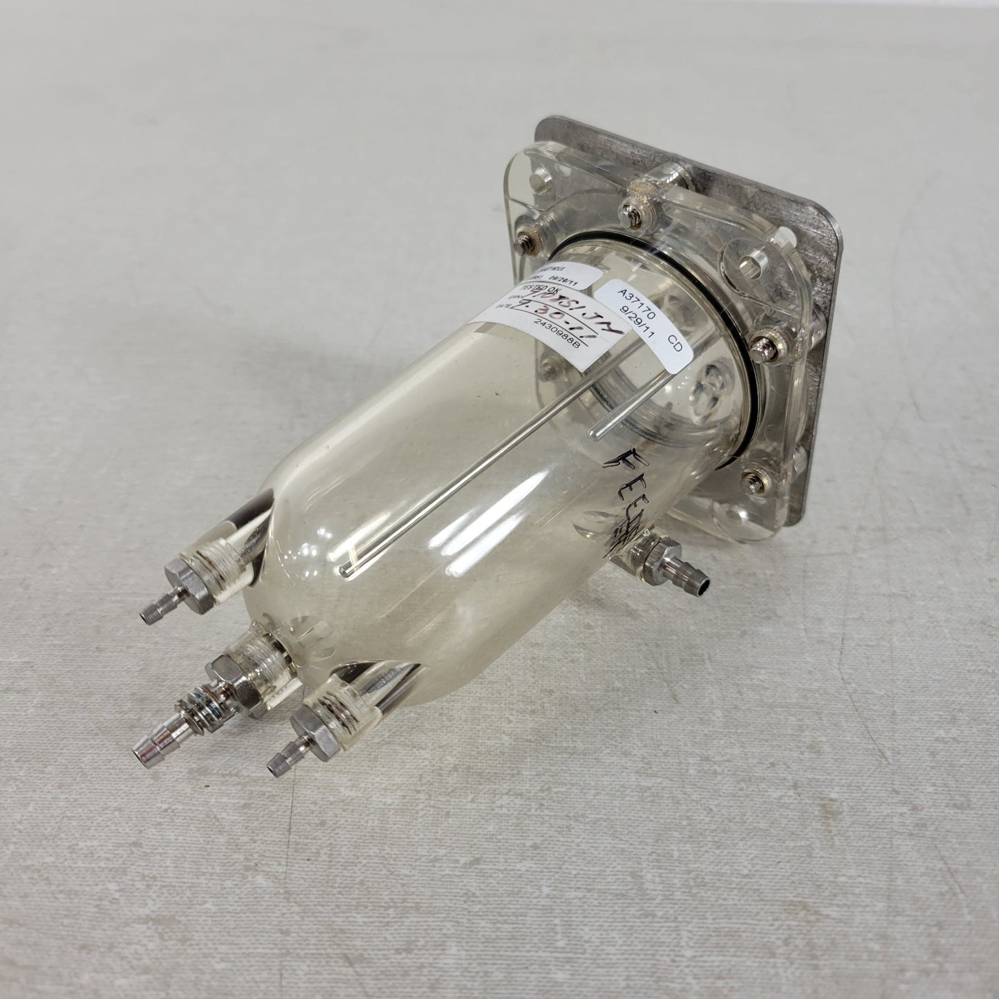 Beckman Coulter A37170 Feeder Analyzer Bowl Used Clean Quad Drain Port Dual Rod