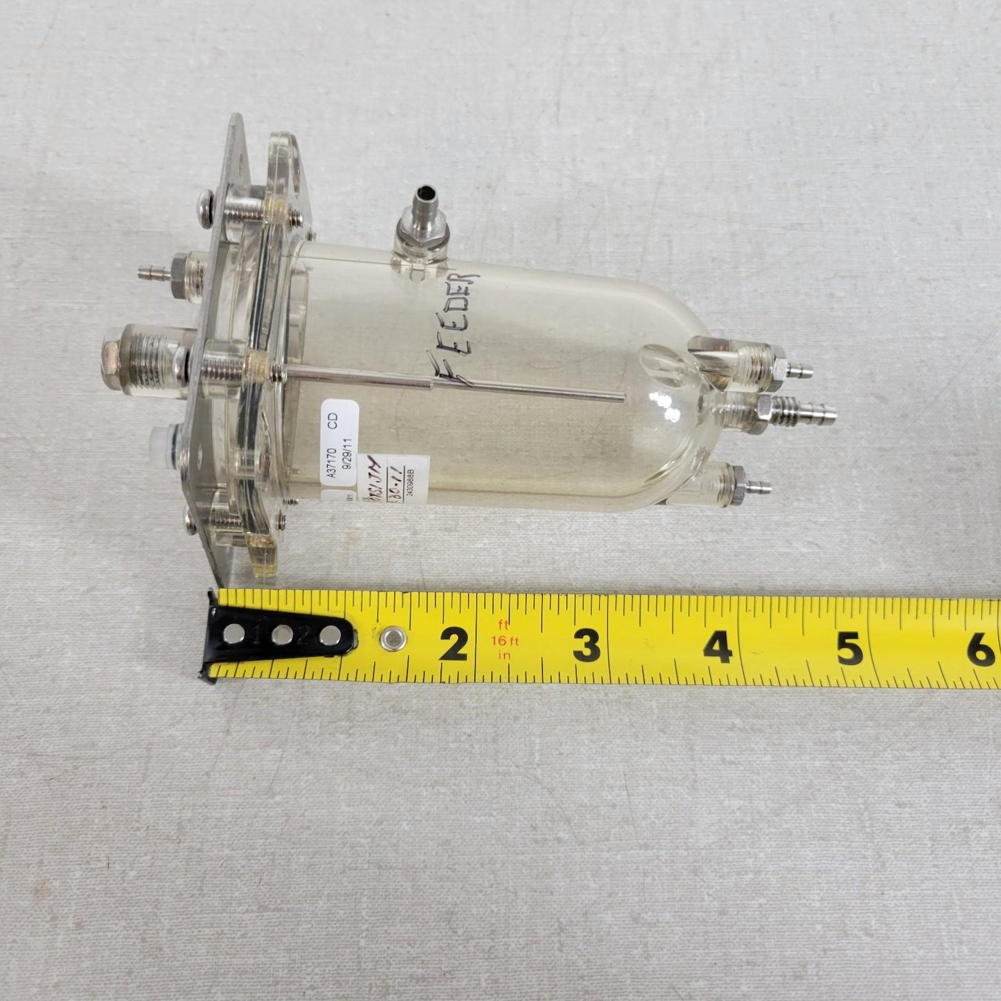 Beckman Coulter A37170 Feeder Analyzer Bowl Used Clean Quad Drain Port Dual Rod