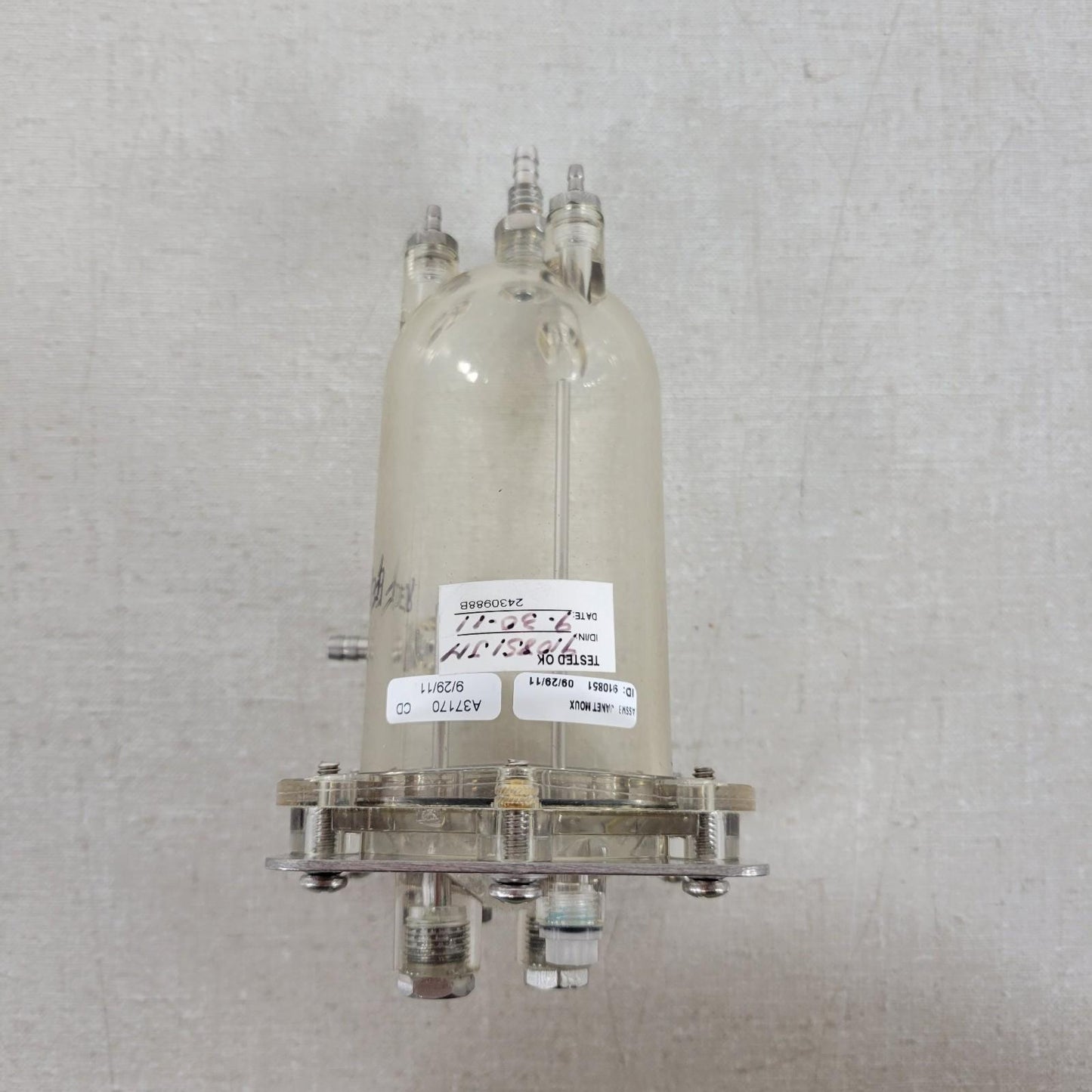 Beckman Coulter A37170 Feeder Analyzer Bowl Used Clean Quad Drain Port Dual Rod