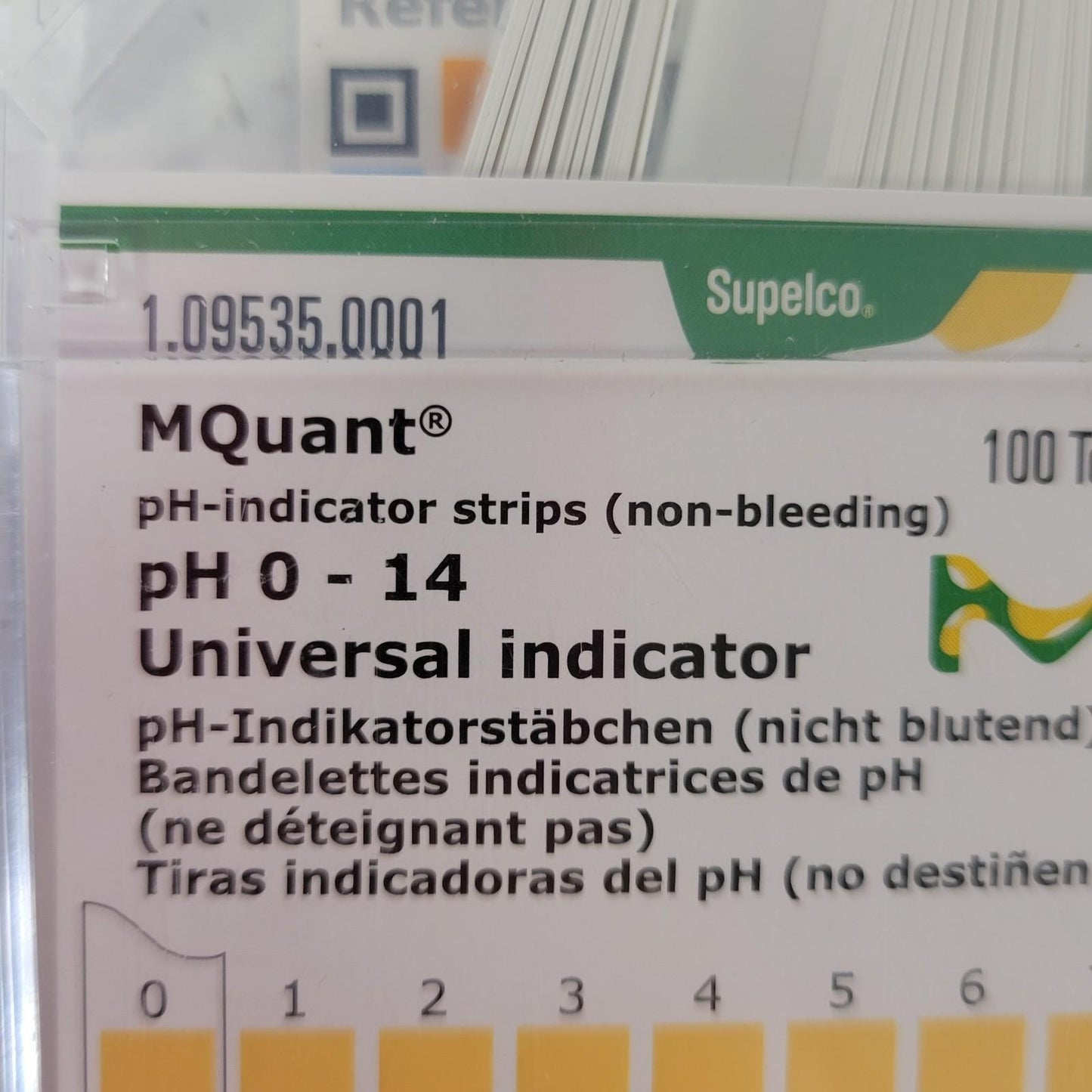 Supelco MQuant 1.09535.0001 pH Indicator Strips pH 0-14 Universal Indicator