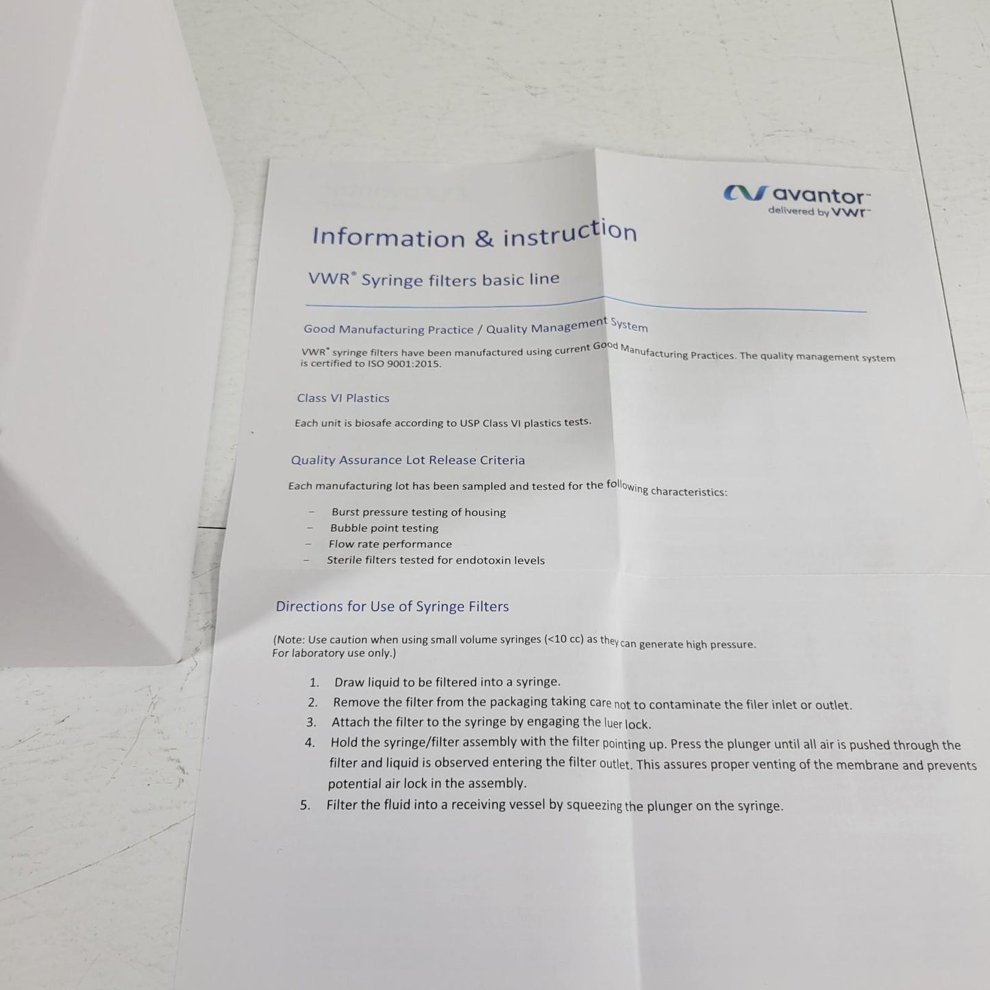 50 Pack Avantor VWR 76479-016 Syringe Filter PES 30mm 0.22μm Sterile 514-1259