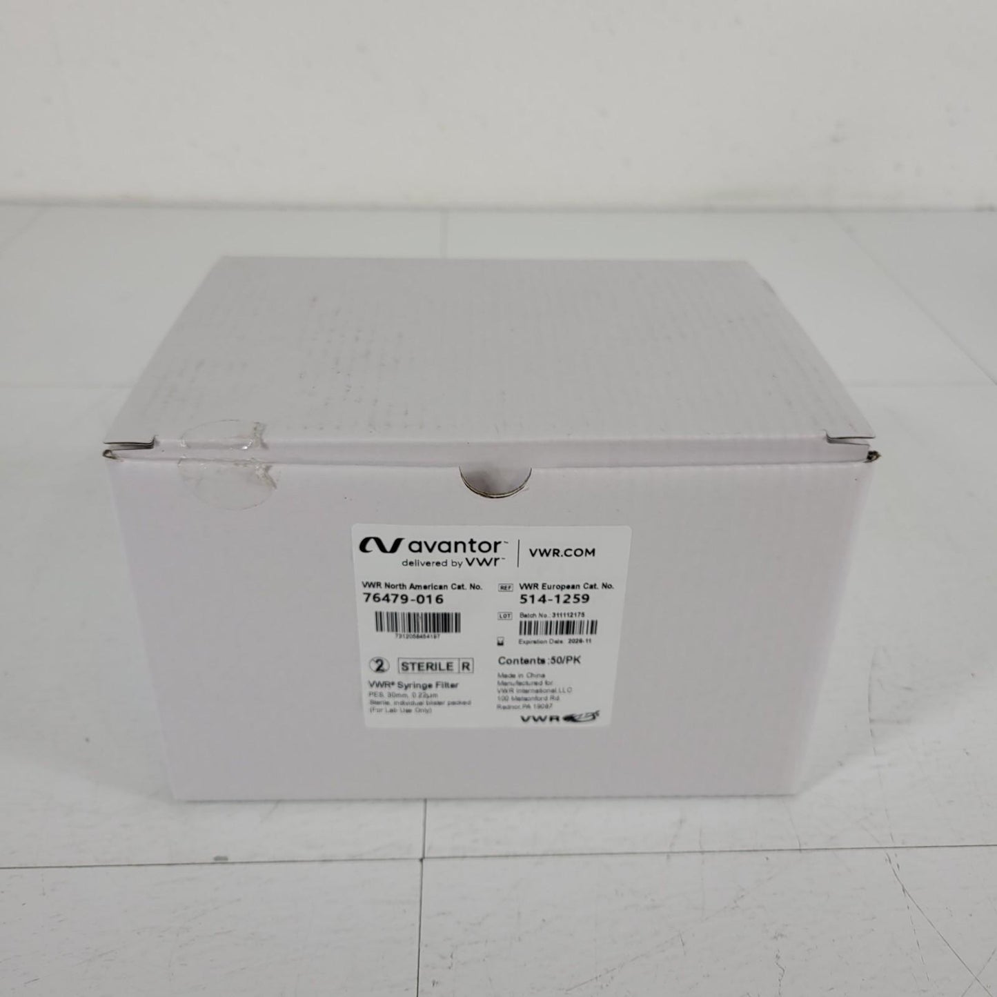 50 Pack Avantor VWR 76479-016 Syringe Filter PES 30mm 0.22μm Sterile 514-1259