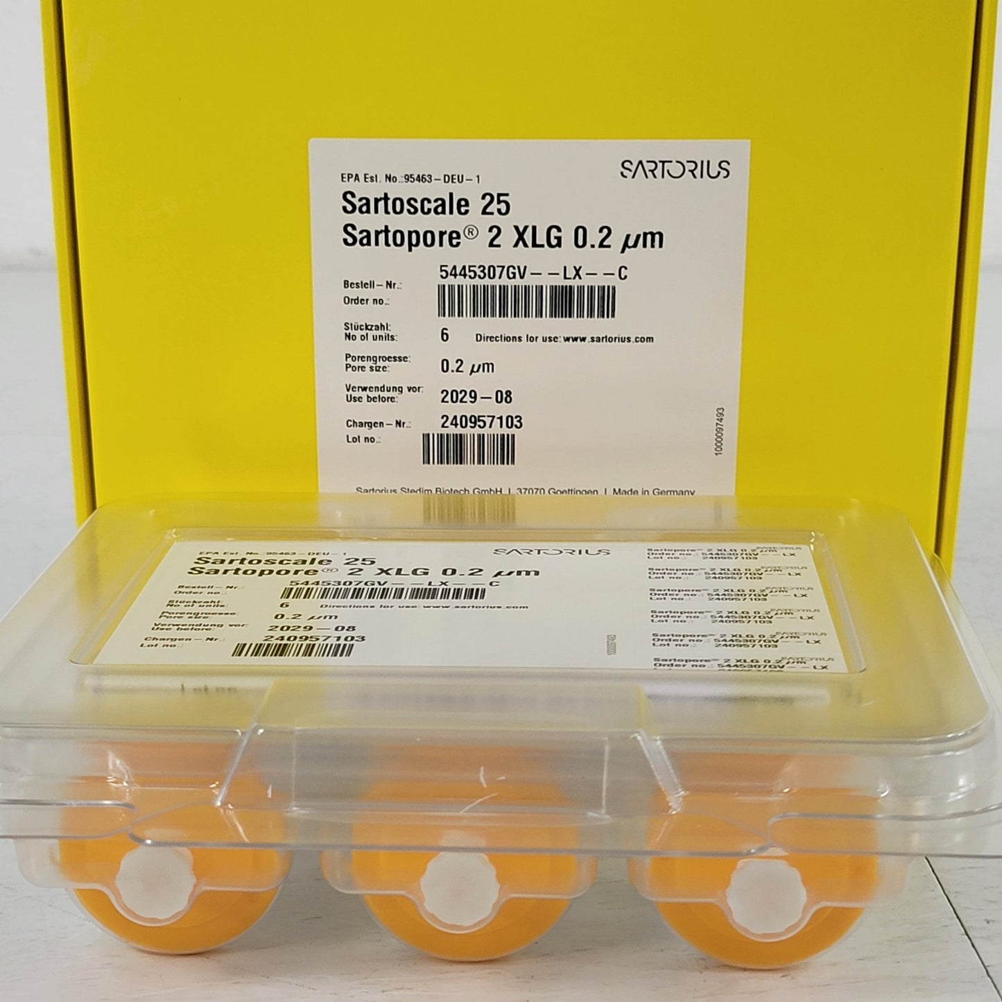 6 Pack Sartorius 5445307GV--LX--C Sartoscale 25 Sartopore 2 XLG 0.2µm