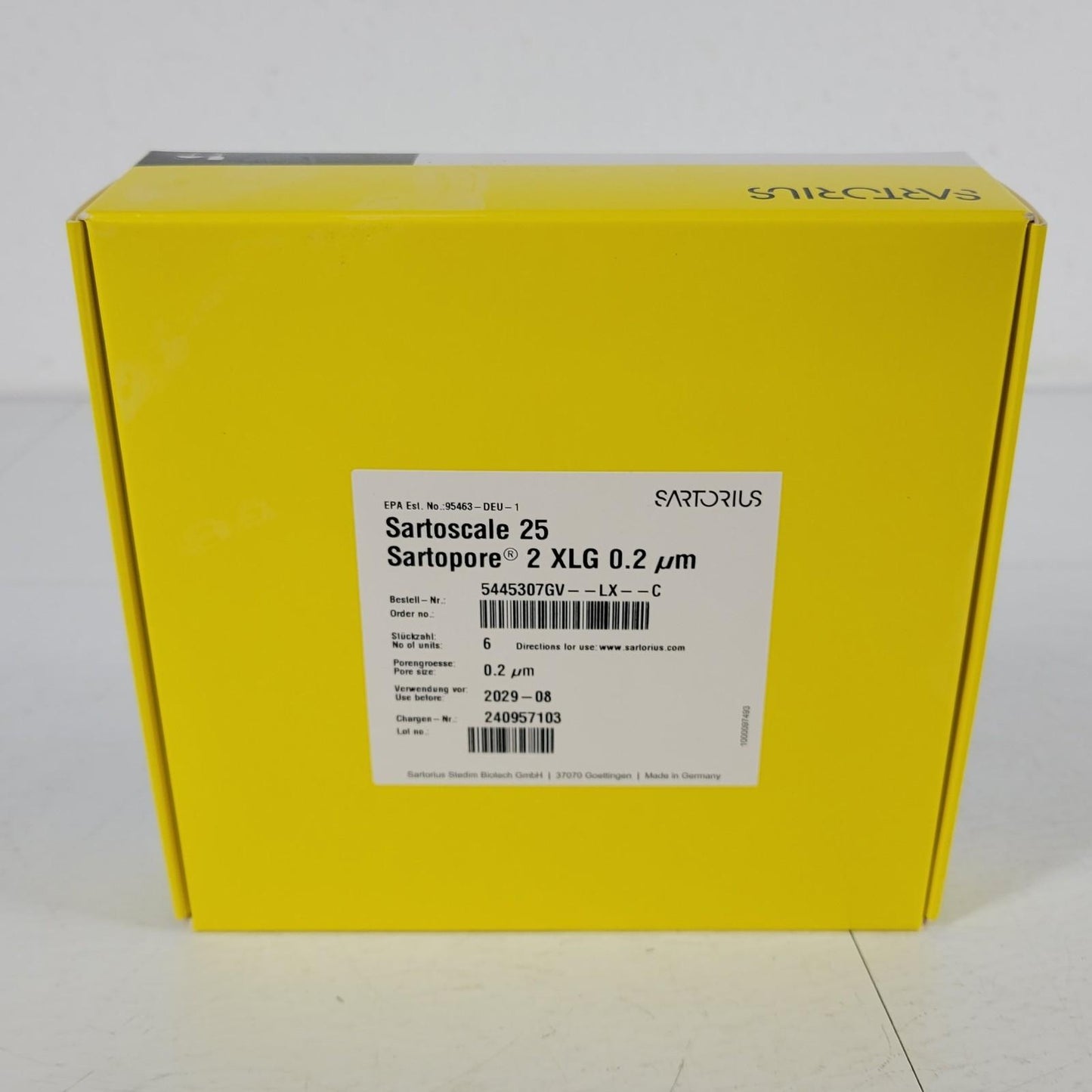 6 Pack Sartorius 5445307GV--LX--C Sartoscale 25 Sartopore 2 XLG 0.2µm
