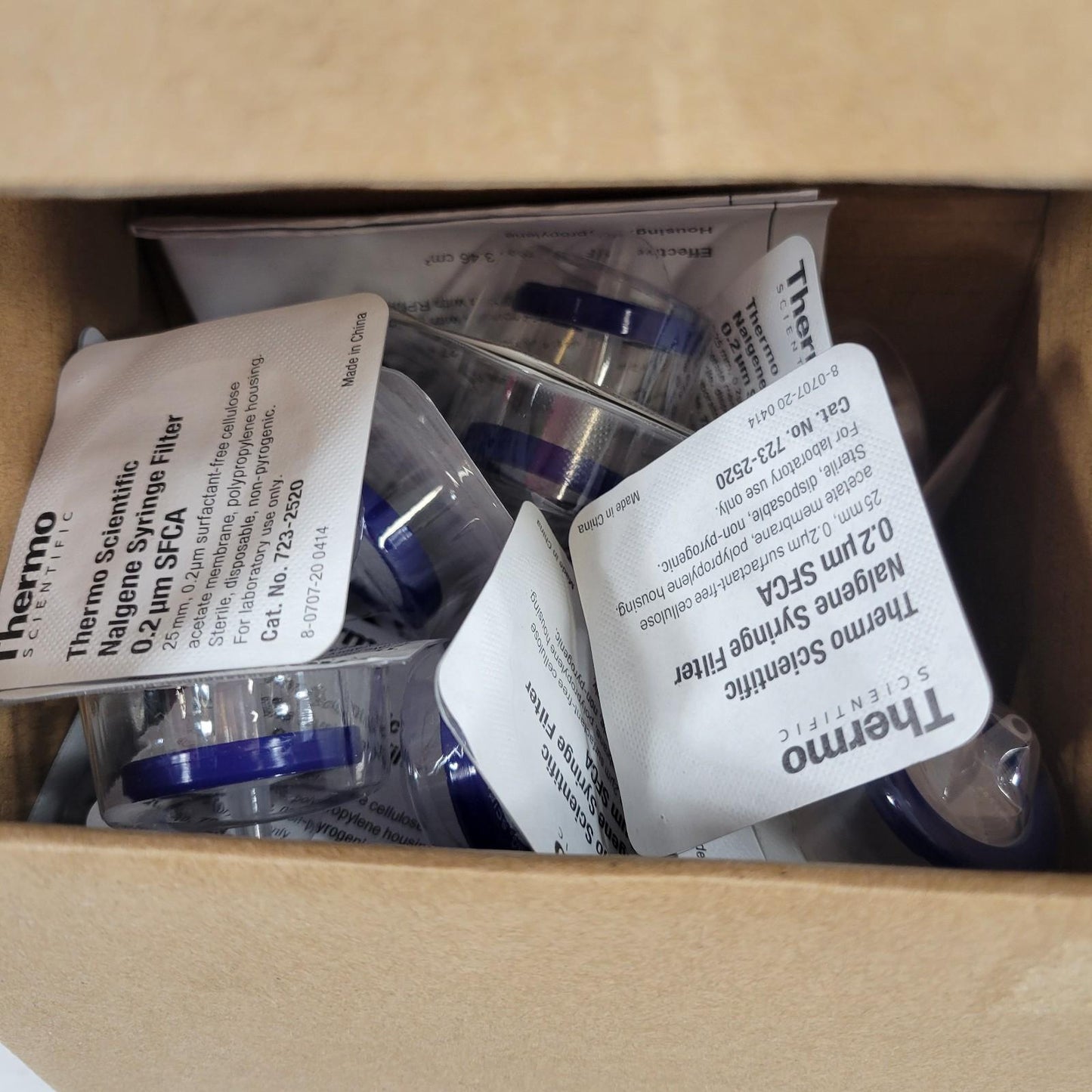 50Pack Nalgene 723-2520 Syringe Filter Sterile SFCA Membrane 0.2µm 25mm Diameter