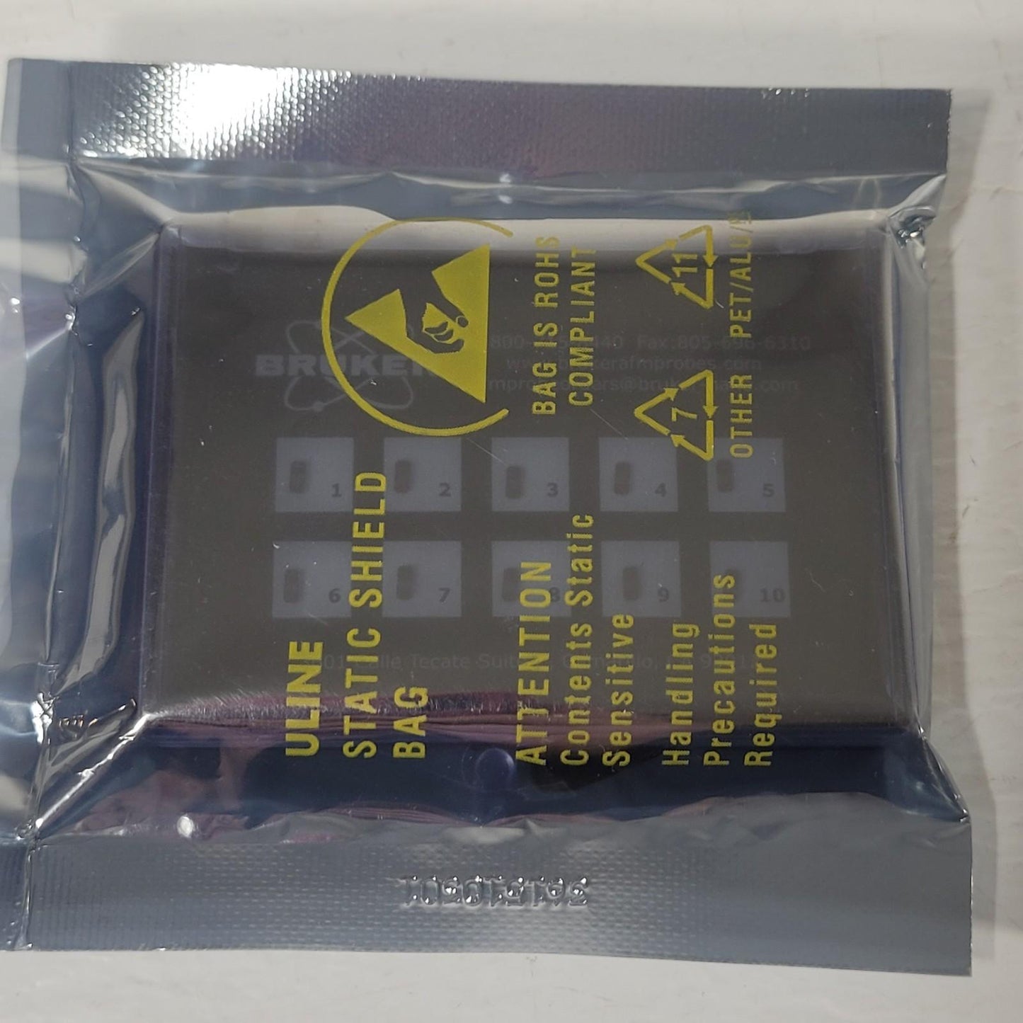 Bruker NP-O10 Silicon Nitride SiN AFM 4-Probe Cantilever Set Reflective Au Coat