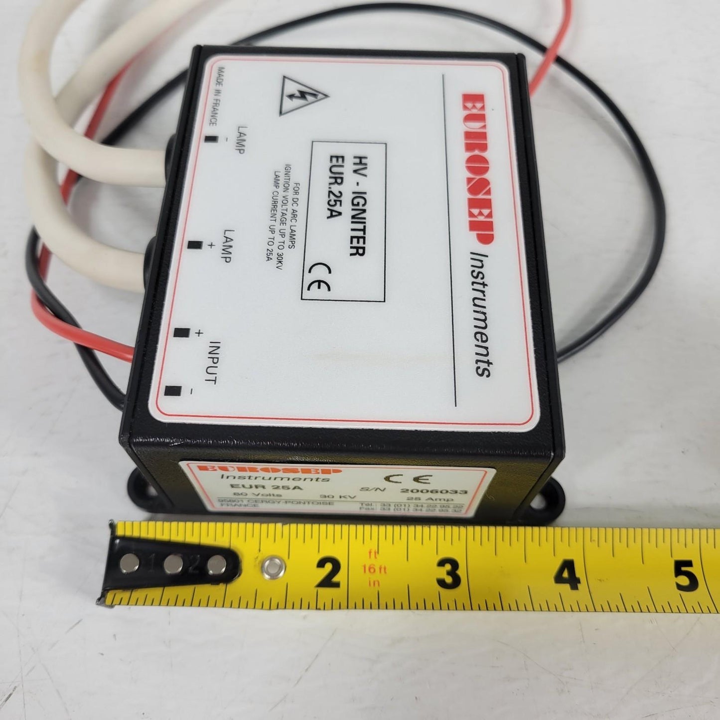 Eurosep Instruments EUR25A High Voltage Lamp Igniter 80V Input 30kV Output 25A