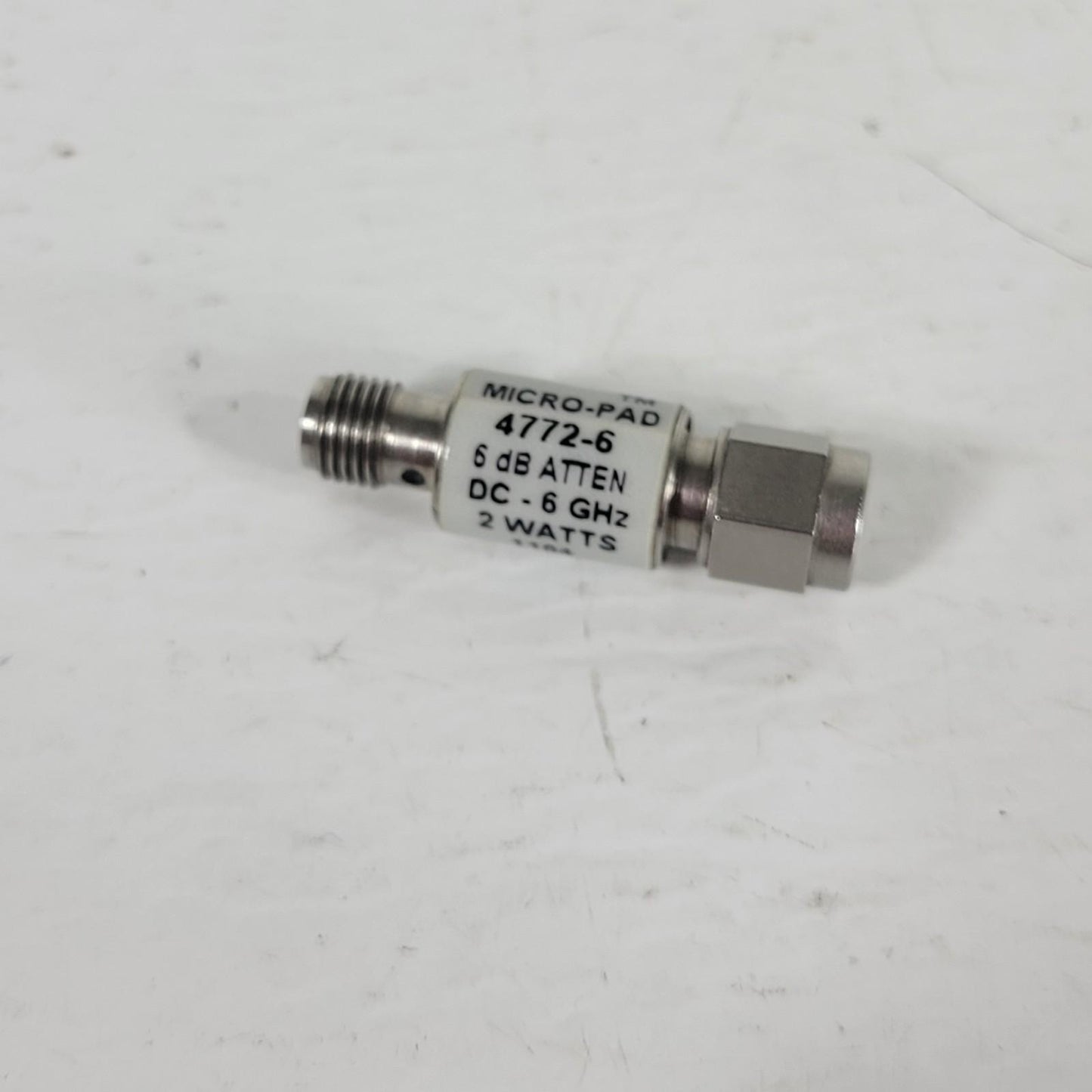 Narda 4772-6 6dB Inline Attenuator SMA 6GHz Micro Pad 2W DC Signals Directional