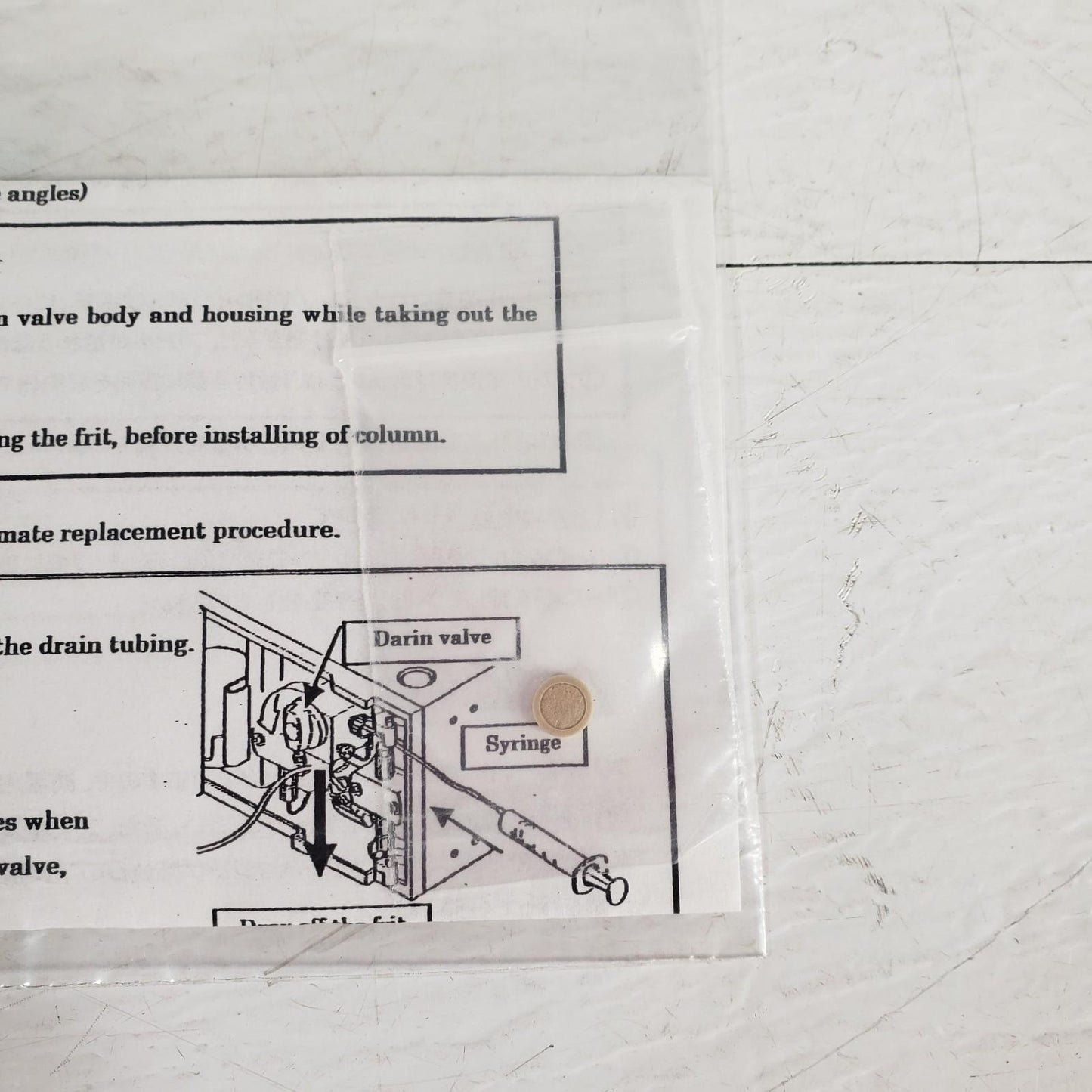 Shimadzu 228-90547 Replacement Frit With Installation Instructions HPLC Systems