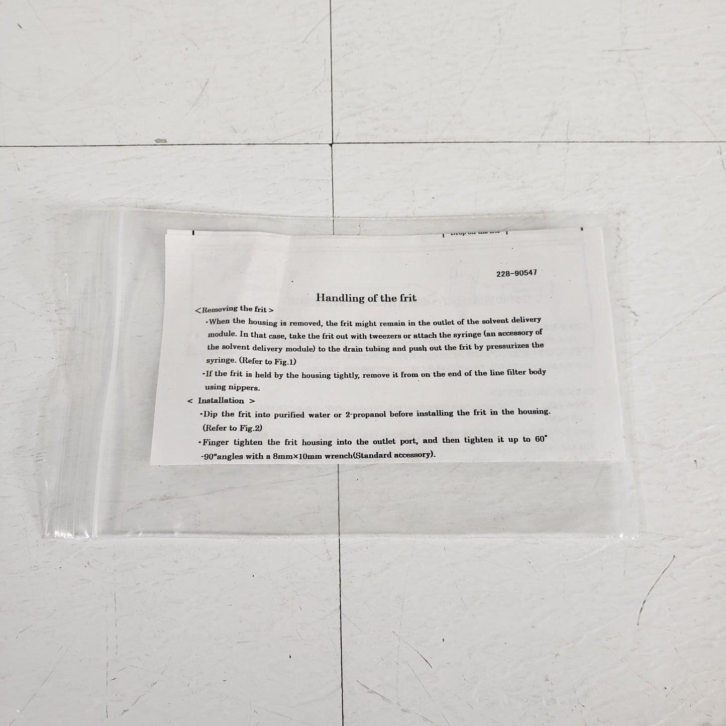 Shimadzu 228-90547 Replacement Frit With Installation Instructions HPLC Systems