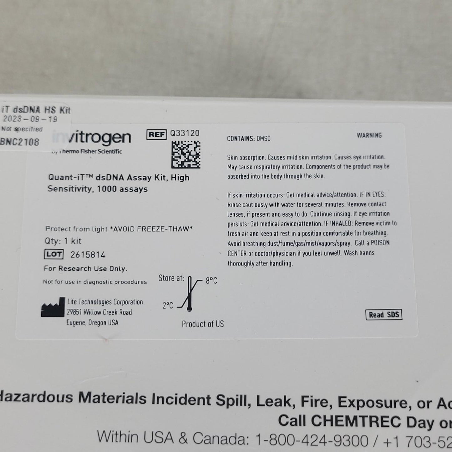 Thermo Invitrogen Q33120 Quant-iT dsDNA Assay Kit High Sensitivity