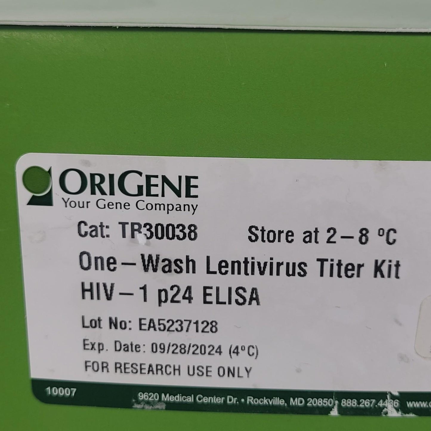 Origene TR30038 One-Wash Lentivirus Titer Kit p24 ELISA 96 Assays