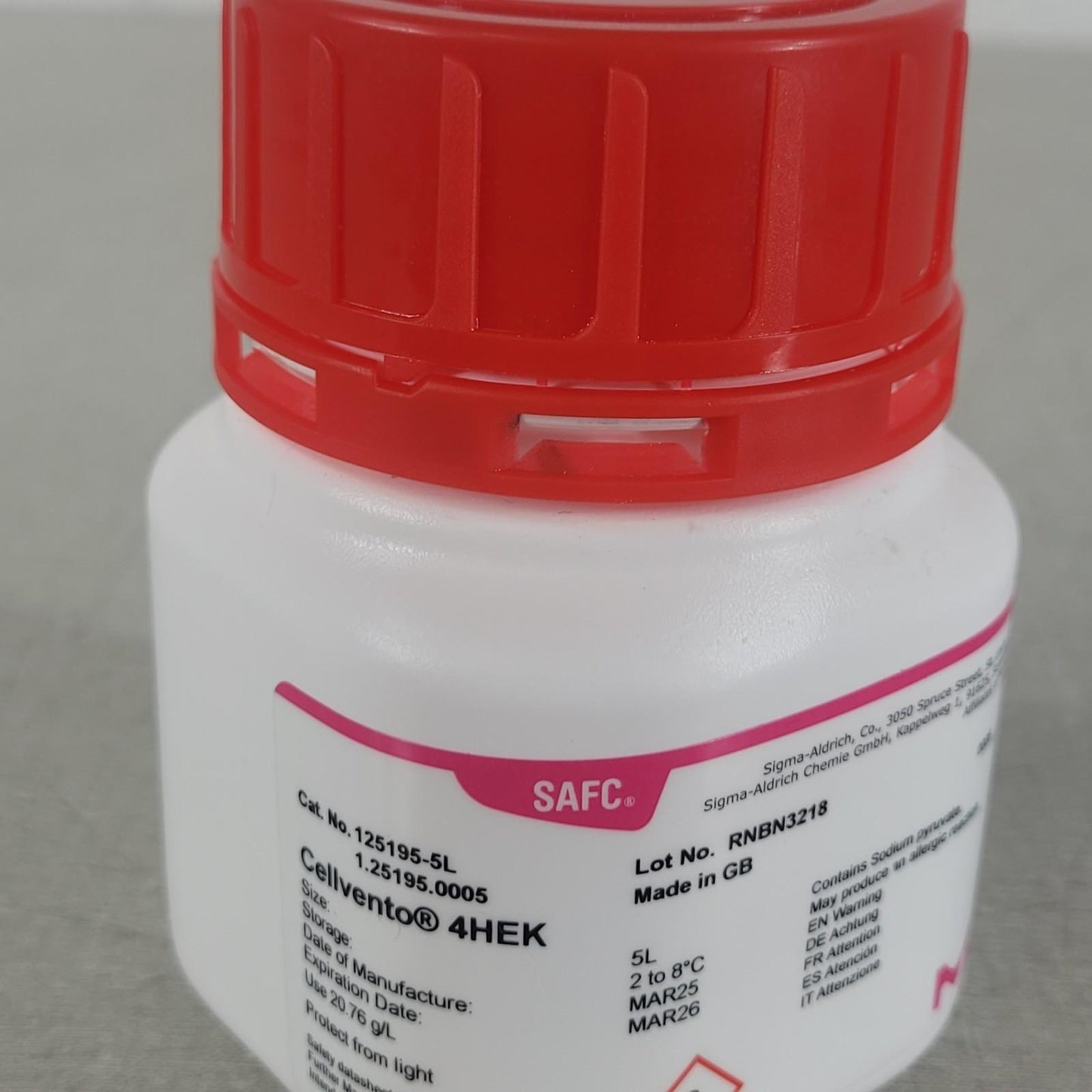 Sigma Aldrich Millipore 125195-5L Cellvento 4HEK for HEK 293 Cell Culture
