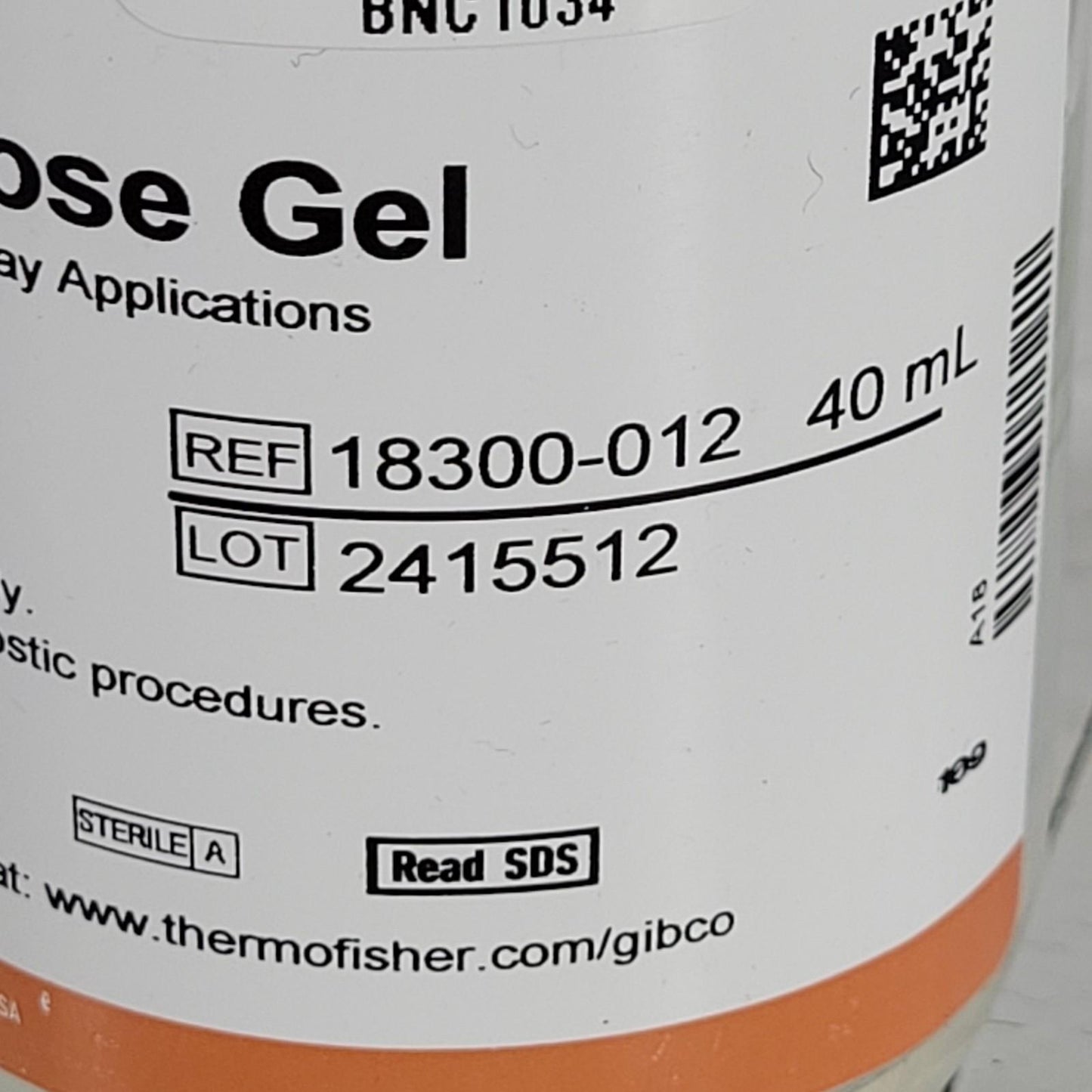 Thermo Fisher Gibco 18300-012 4% Agarose Gel Cell Culture Overlay Sterile 40ml