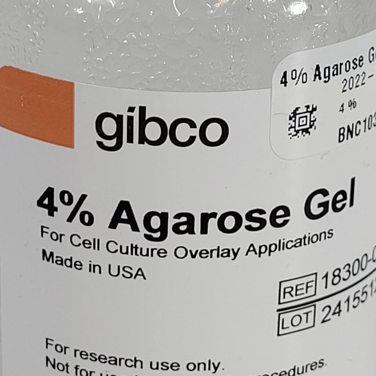Thermo Fisher Gibco 18300-012 4% Agarose Gel Cell Culture Overlay Sterile 40ml