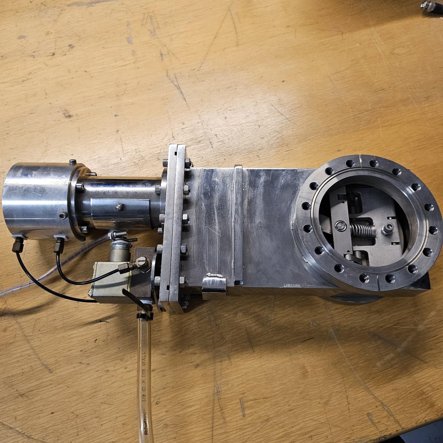 TESTED Huntington 6" CF Conflat DN100CF Pneumatic Gate Valve SS High Vacuum UHV