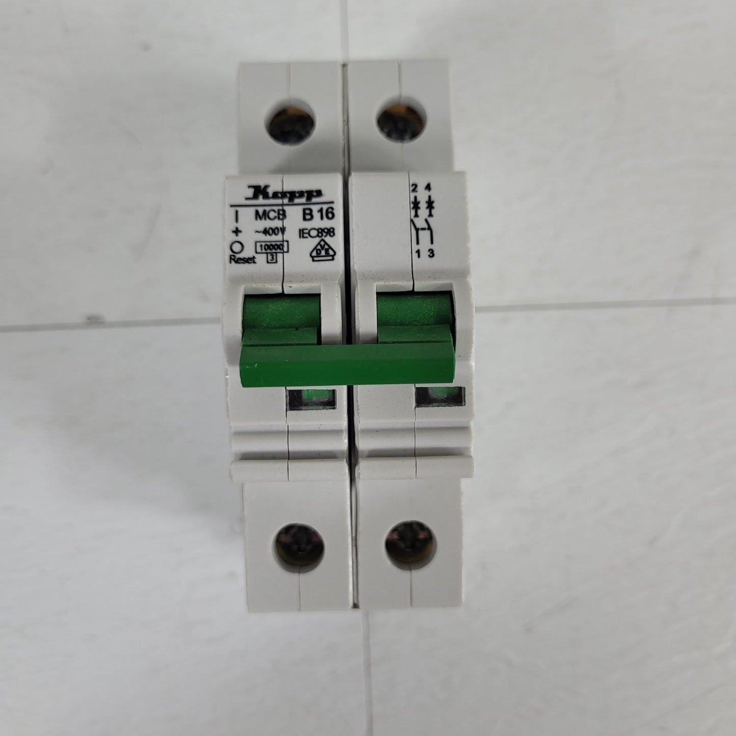 Kopp MCB B16 400V 16A IEC 947-2 Icu 00062 30714 2 Pole Circuit Breaker
