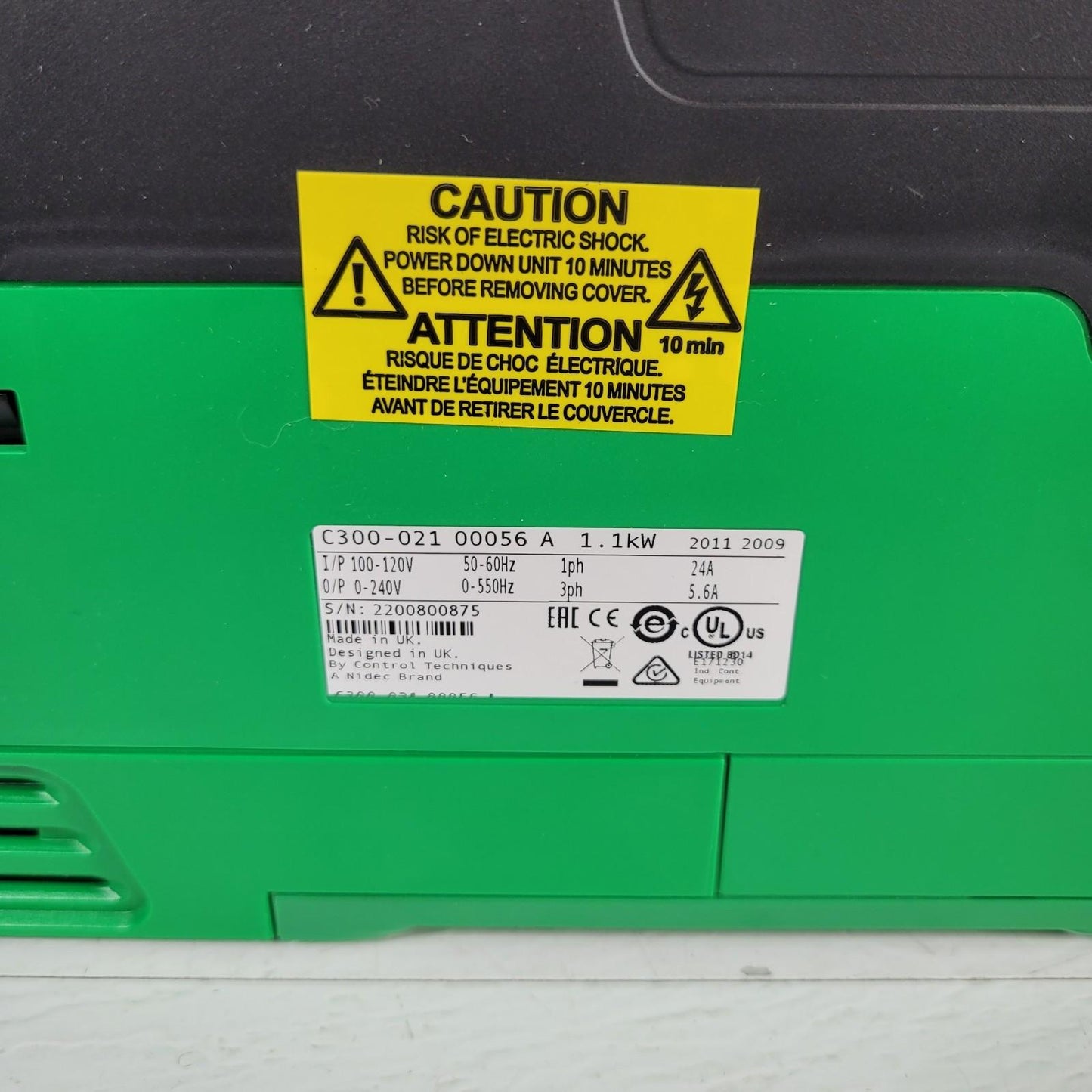Nidec Commander C 1.1 kW C300-021 00056 A101 00 AB100 Control FRITSCH 86.4506.00