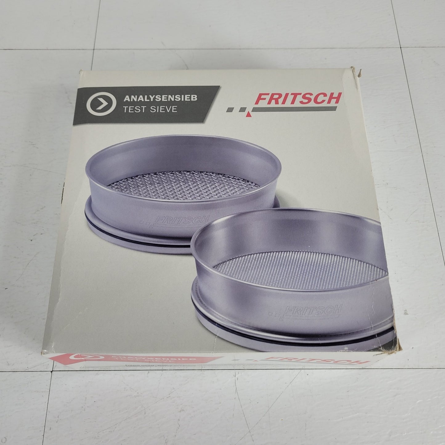 FRITSCH 35.2120.03 Test Sieve 8" DIA x 2" ASTM E11 3.35mm w/ Compliance Cert.