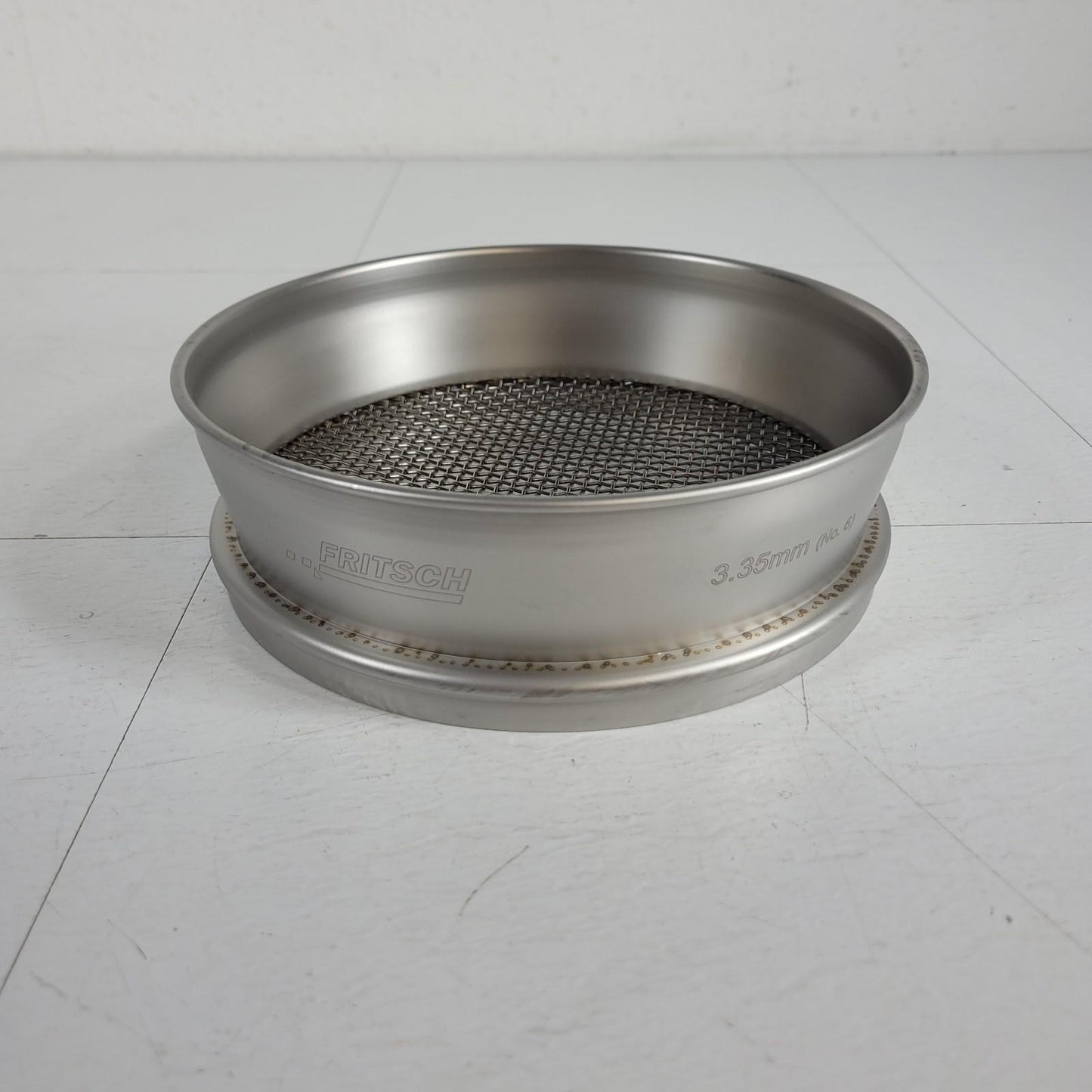 FRITSCH 35.2120.03 Test Sieve 8" DIA x 2" ASTM E11 3.35mm w/ Compliance Cert.