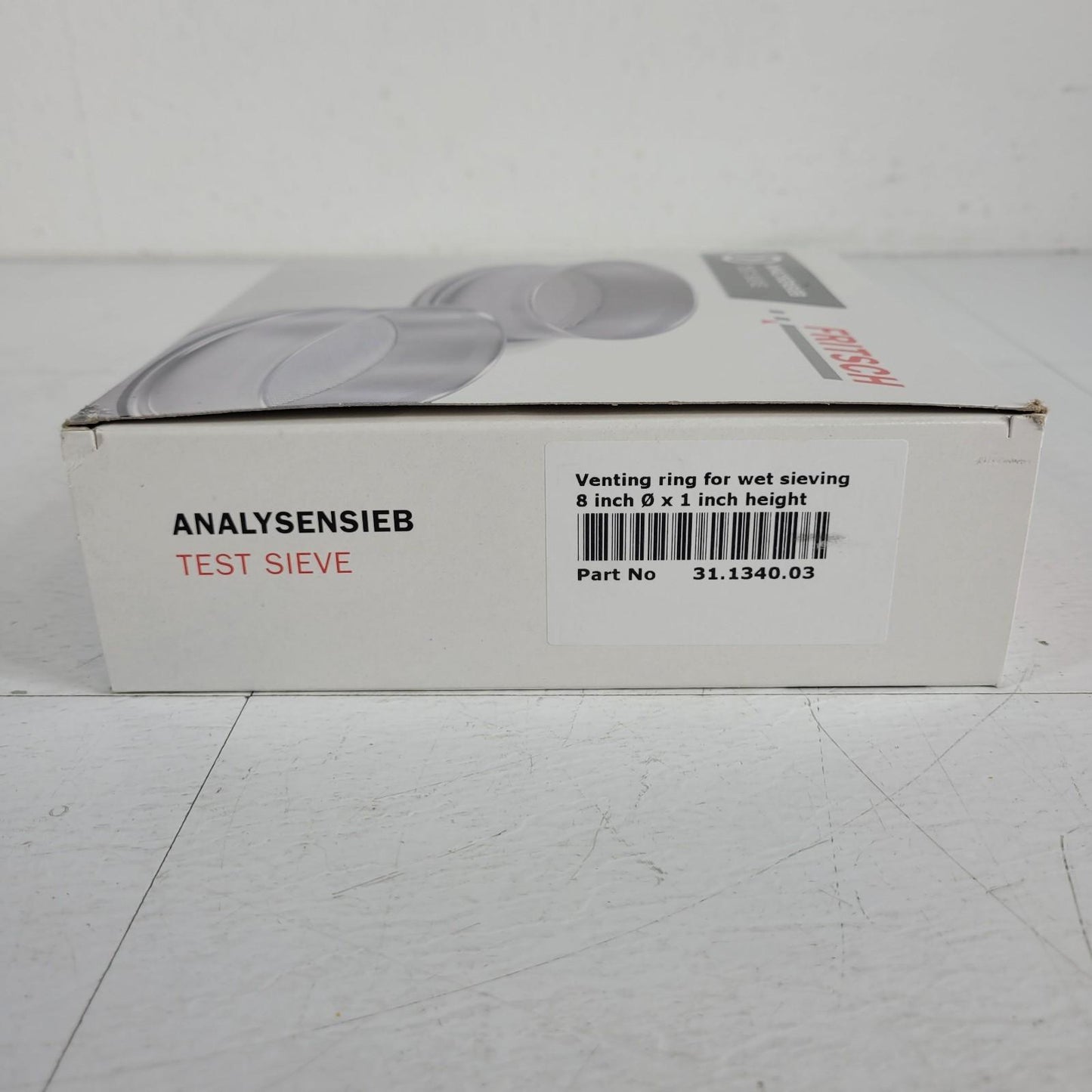 FRITSCH Venting Ring For Wet Sieving 8" DIA x 1" Height 31.1340.03 Stainless