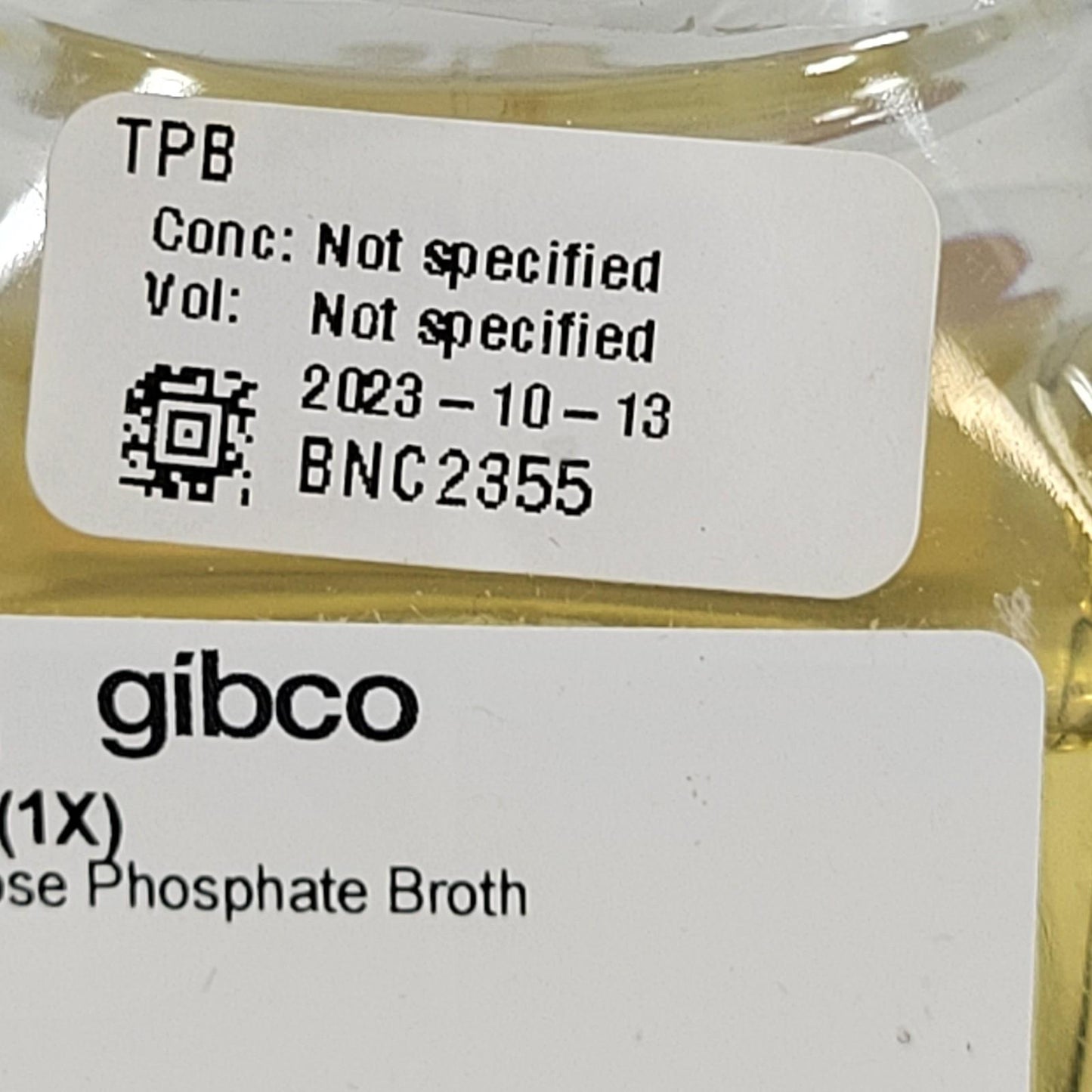 Thermo Gibco 18050-039 Tryptose Phosphate Broth TPB 1X 100ml Sterile
