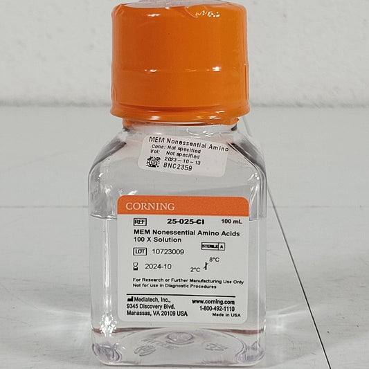 Corning 25-025-CI MEM Nonessential Amino Acids 100X Solution 100 ml Sterile