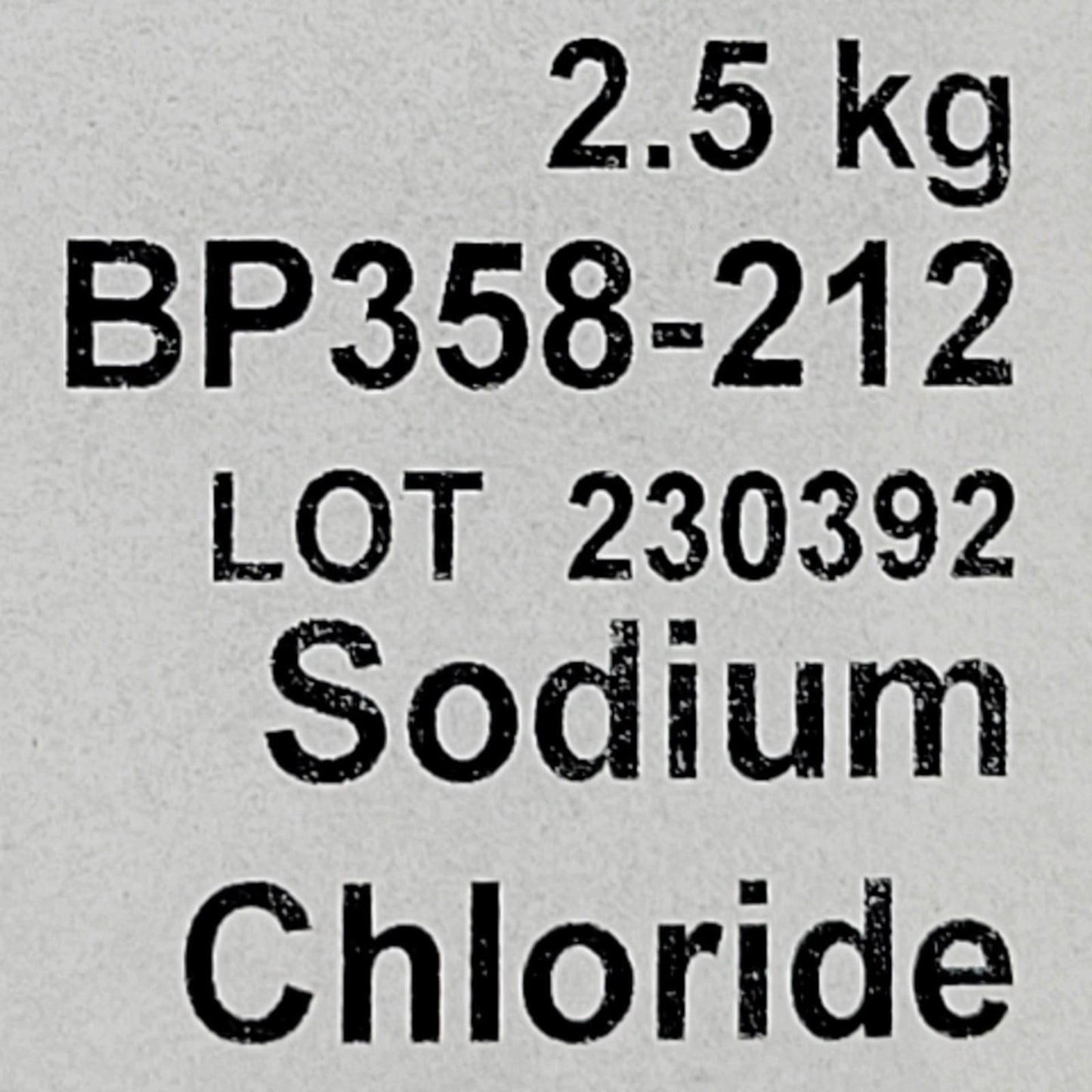 Fisher Bioreagents BP358-212 Sodium Chloride NaCl Small White Crystals 2.5kg