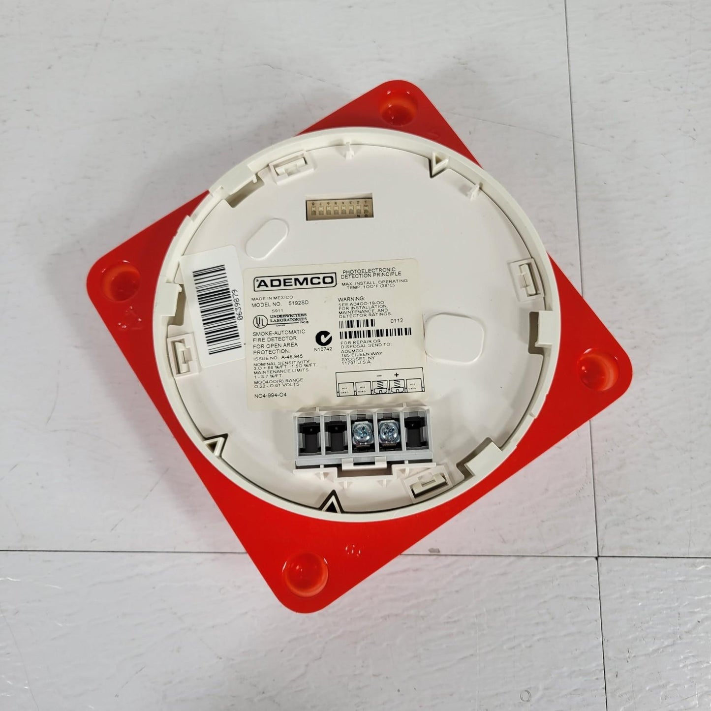 Ademco 5192SD Smoke Automatic Fire Detector For Open Area Protection 100°F Max