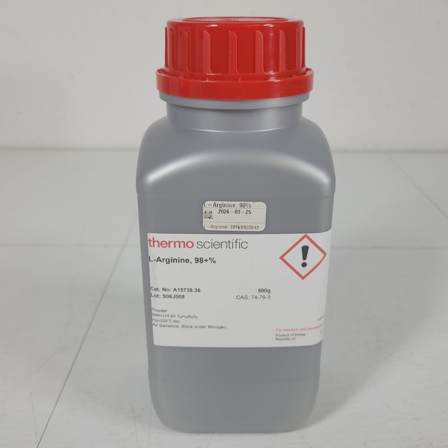 Thermo A15738.36 L-Arginine 98+% Powder C6H14N4O2 500g Alfa Aesar