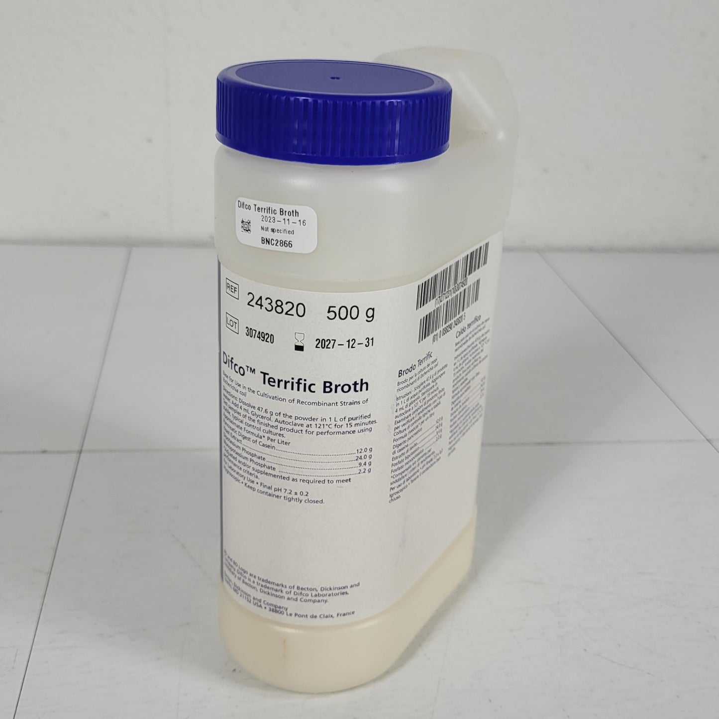 Becton Dickson BD Difco 243820 Terrific Broth Cultivation Recombinant 500 g