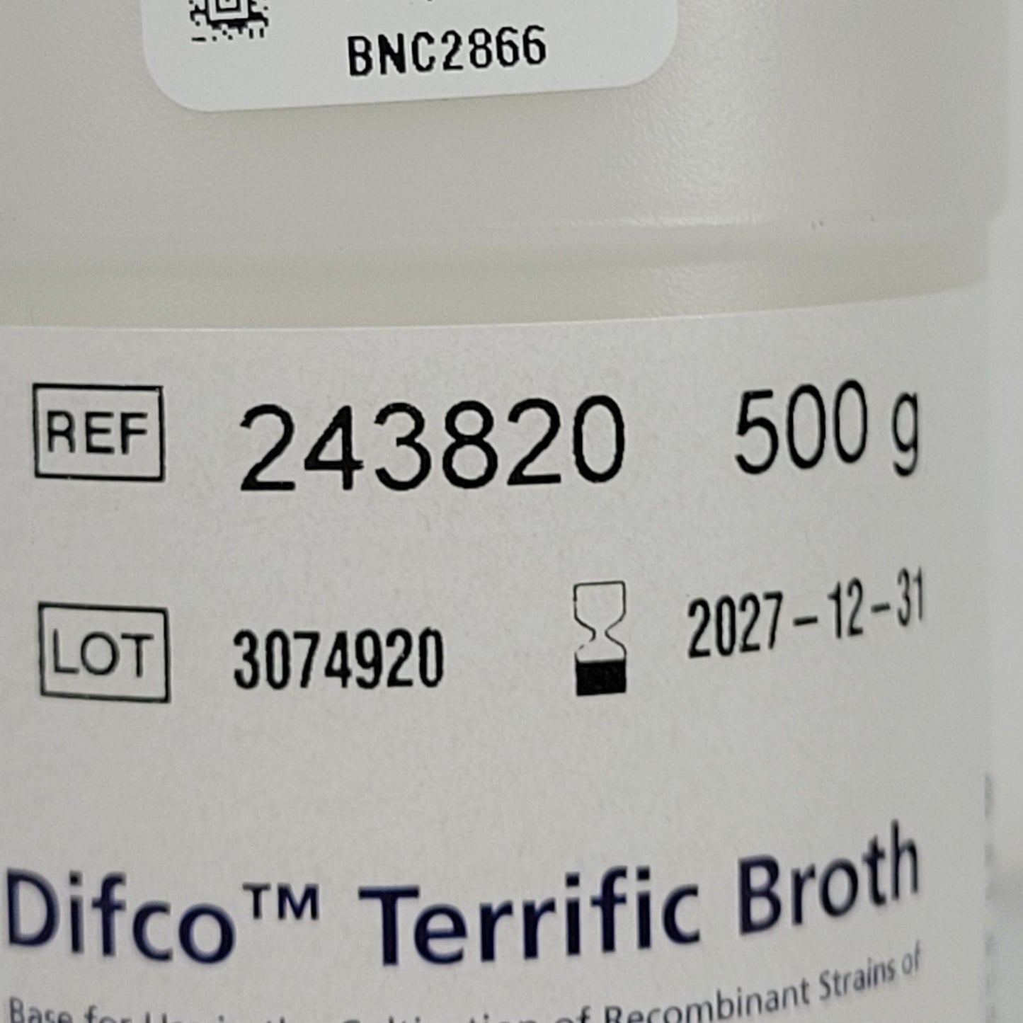 Becton Dickson BD Difco 243820 Terrific Broth Cultivation Recombinant 500 g