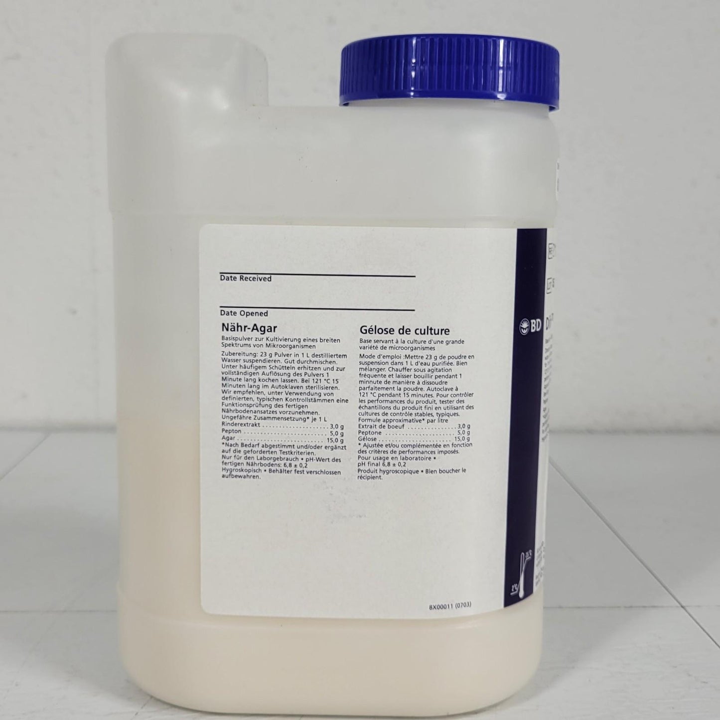 Becton BD Difco 213000 Nutrient Agar Powder Cultivation Microorganisms 500g