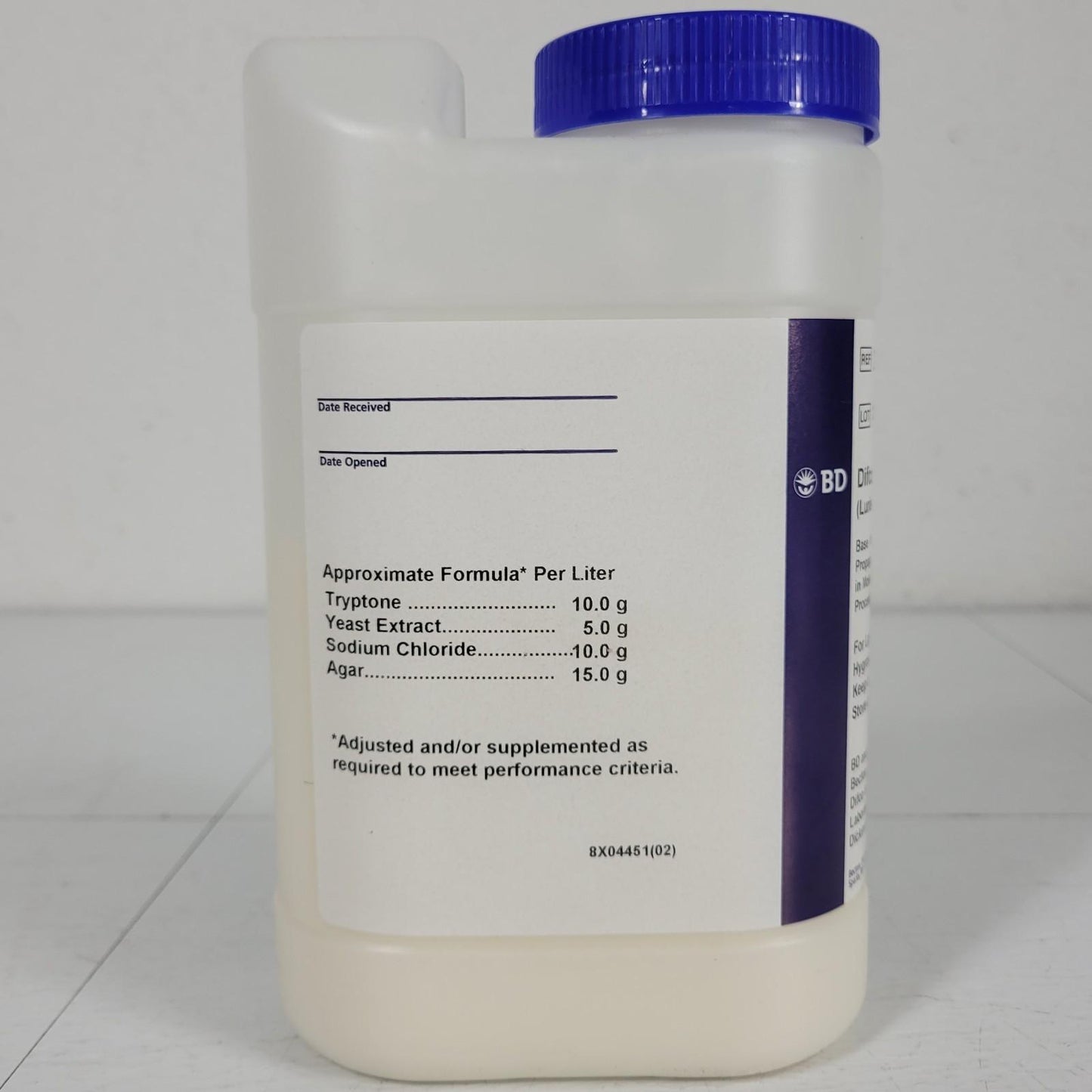 BD Difco 244520 LB Agar, Miller (Laura-Bertani) Base Maintianing E. coli 500 g